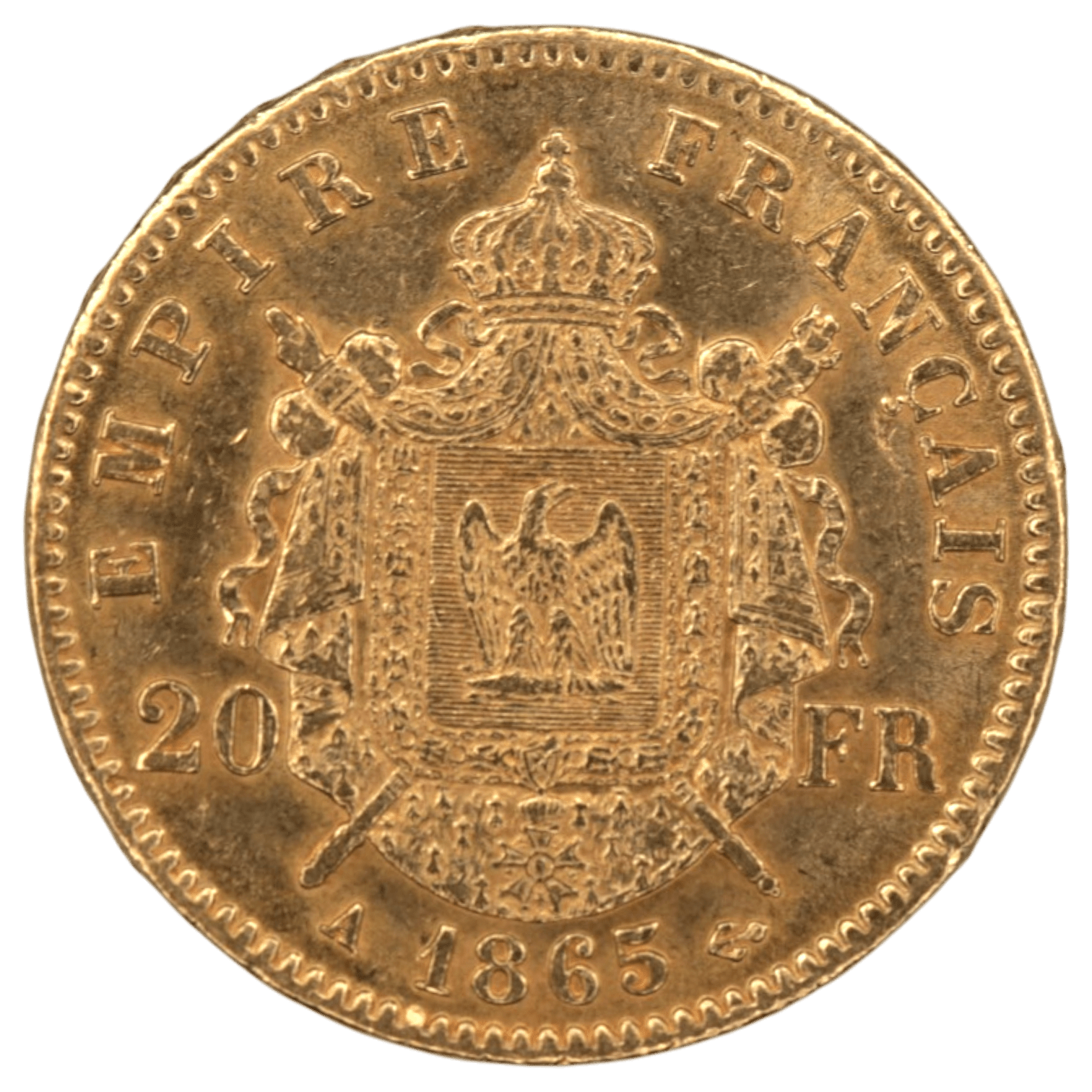 フランス 20フラン金貨 1865年 パリ鋳 ナポレオン3世 有冠 - NJ BUYER'S MARKETPLACE