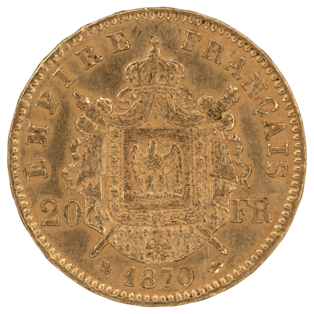 フランス 20フラン金貨 1870年 ストラスブール鋳 ナポレオン3世 有冠 - NJ BUYER'S MARKETPLACE