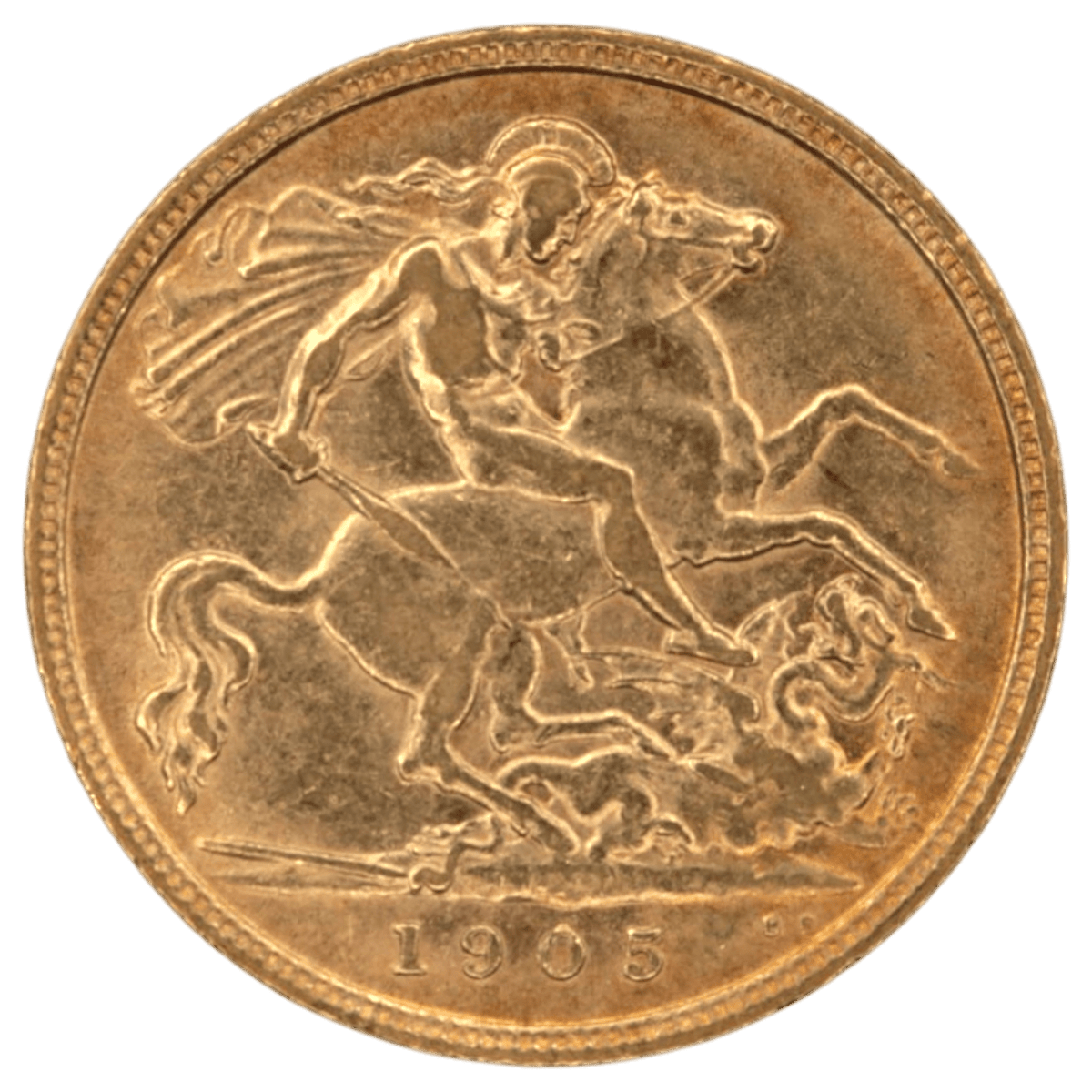 イギリス ソヴリン金貨 1905年 ロンドン鋳 エドワード7世 聖ジョージの竜退治 - NJ BUYER'S MARKETPLACE