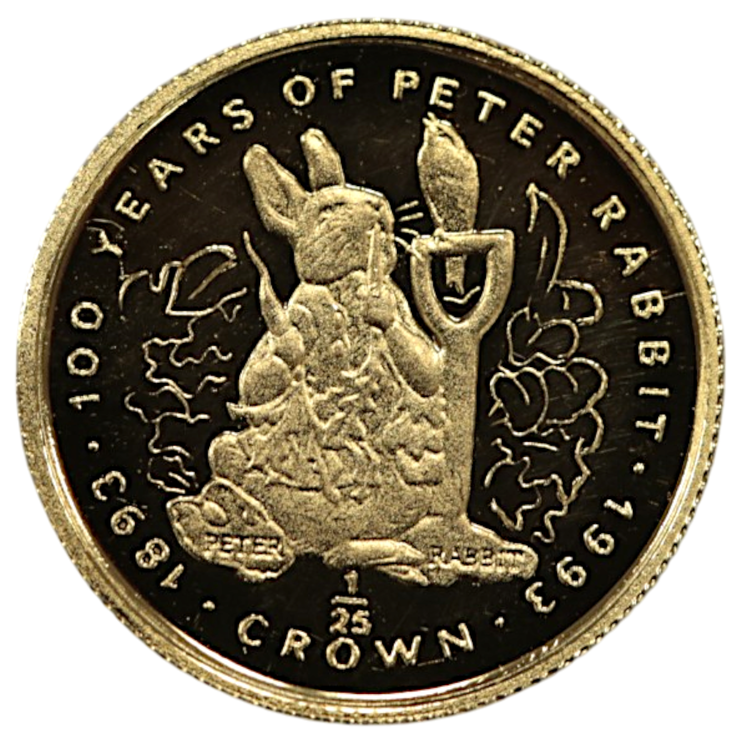 ジブラルタル 1/25クラウン金貨 1993年 ポブジョイ鋳 ピーターラビット
