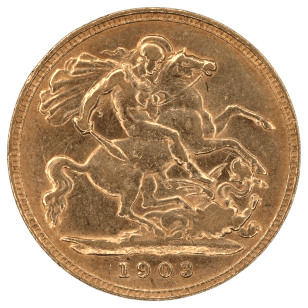 イギリス 1/2ソヴリン金貨 1903年 ロンドン鋳 エドワード7世 聖ジョージの竜退治 - NJ BUYER'S MARKETPLACE