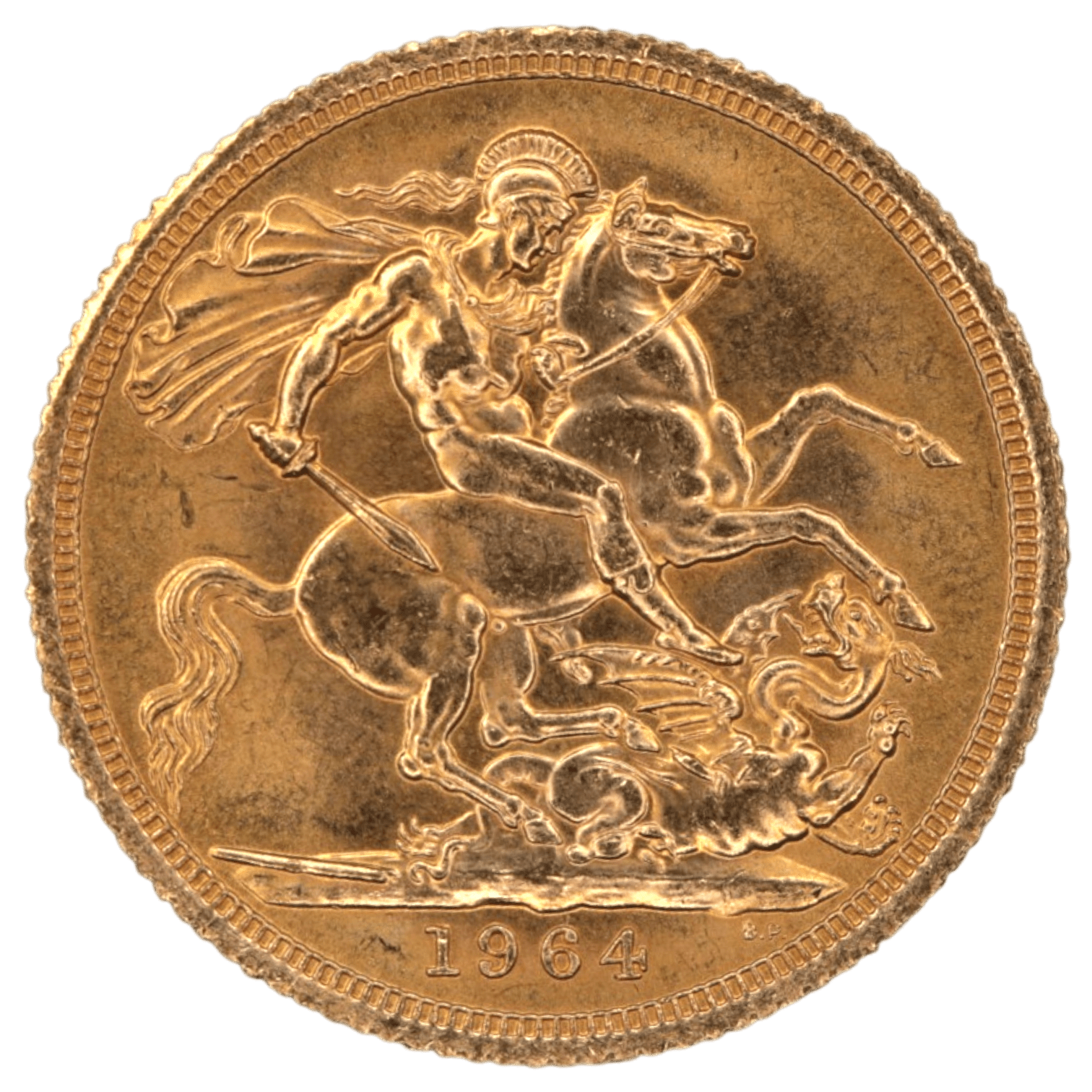 イギリス ソヴリン金貨 1964年 ロンドン鋳 エリザベス2世 聖ジョージの竜退治 - NJ BUYER'S MARKETPLACE