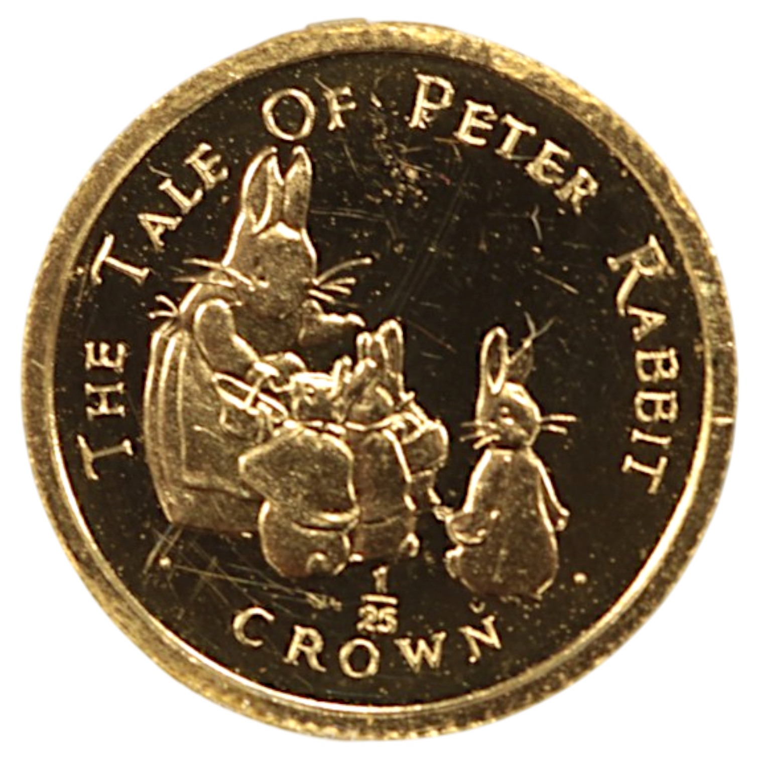 ジブラルタル 1/25クラウン金貨 1994年 ポブジョイ鋳 ピーターラビットと母と妹たち