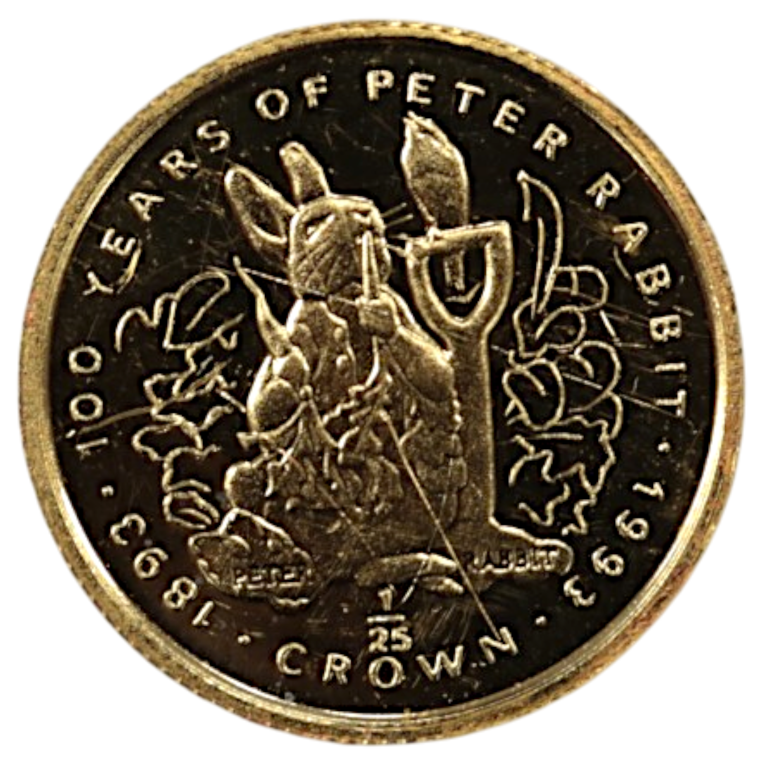 ジブラルタル 1/25クラウン金貨 1993年 ポブジョイ鋳 ピーターラビット