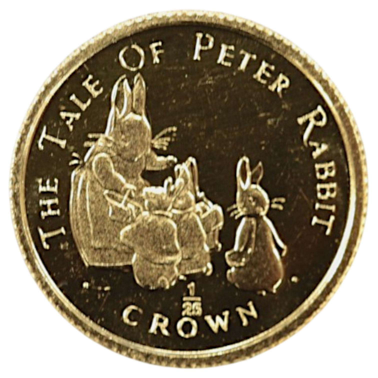 ジブラルタル 1/25クラウン金貨 1994年 ポブジョイ鋳 ピーターラビットと母と妹たち