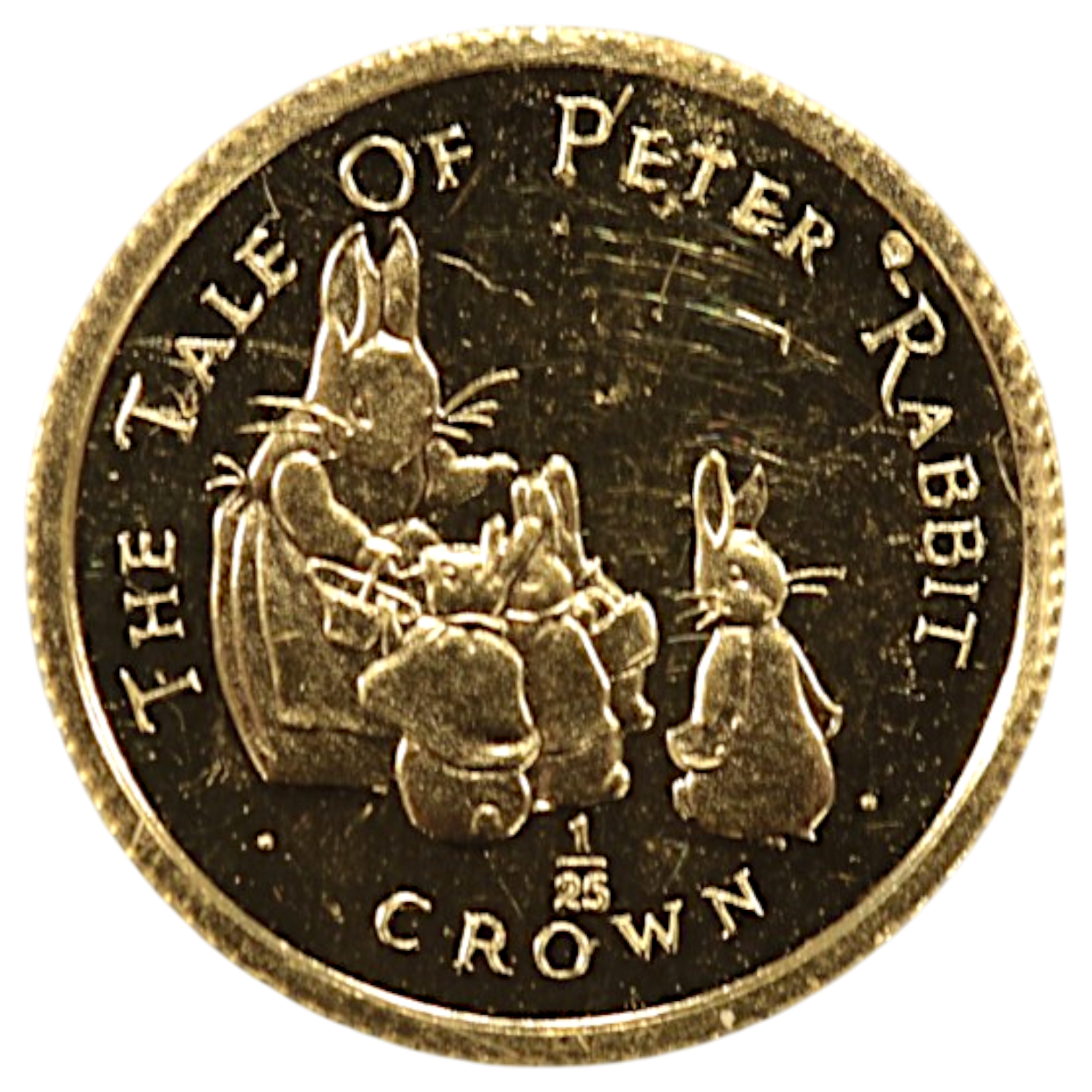 ジブラルタル 1/25クラウン金貨 1994年 ポブジョイ鋳 ピーターラビットと母と妹たち