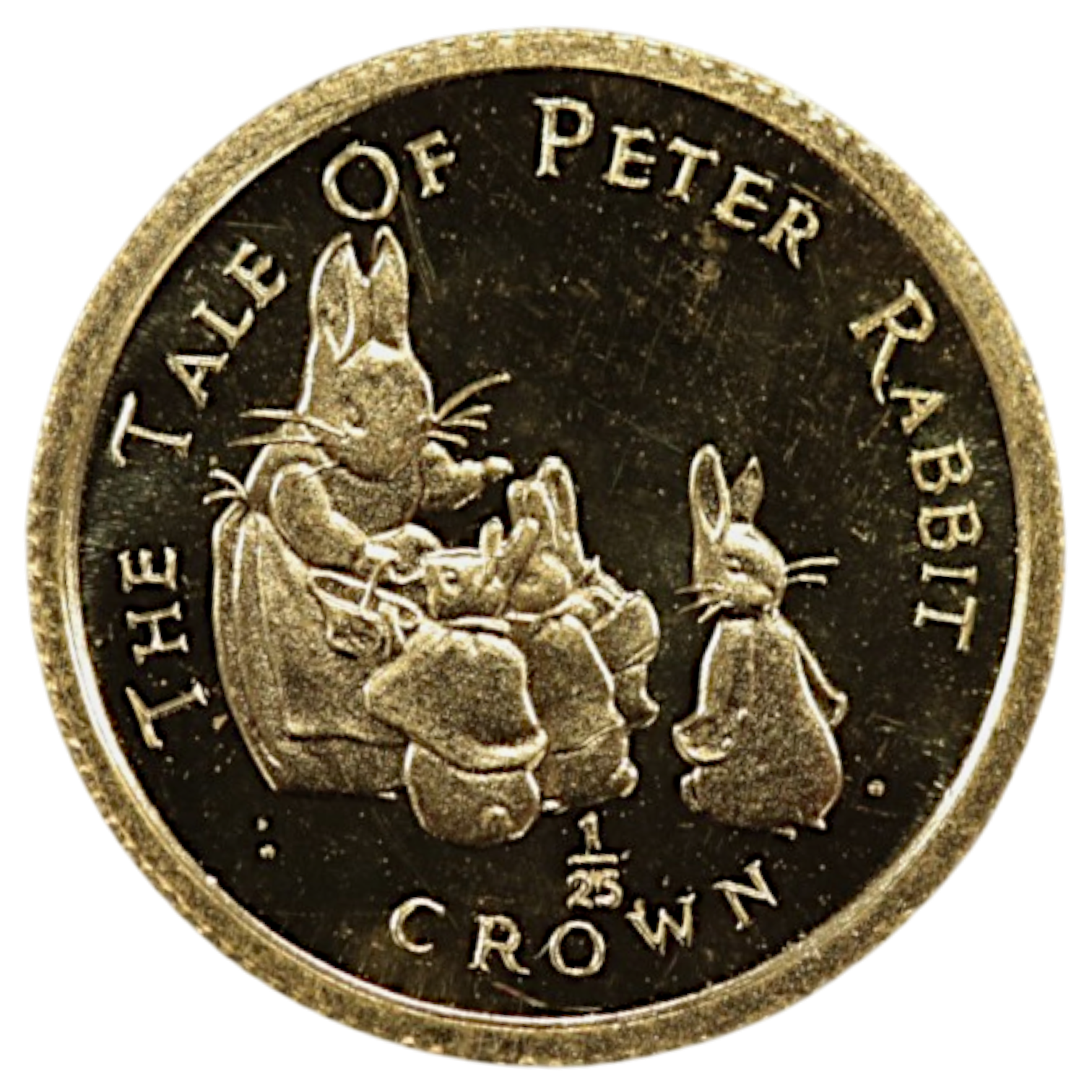 ジブラルタル 1/25クラウン金貨 1994年 ポブジョイ鋳 ピーターラビットと母と妹たち