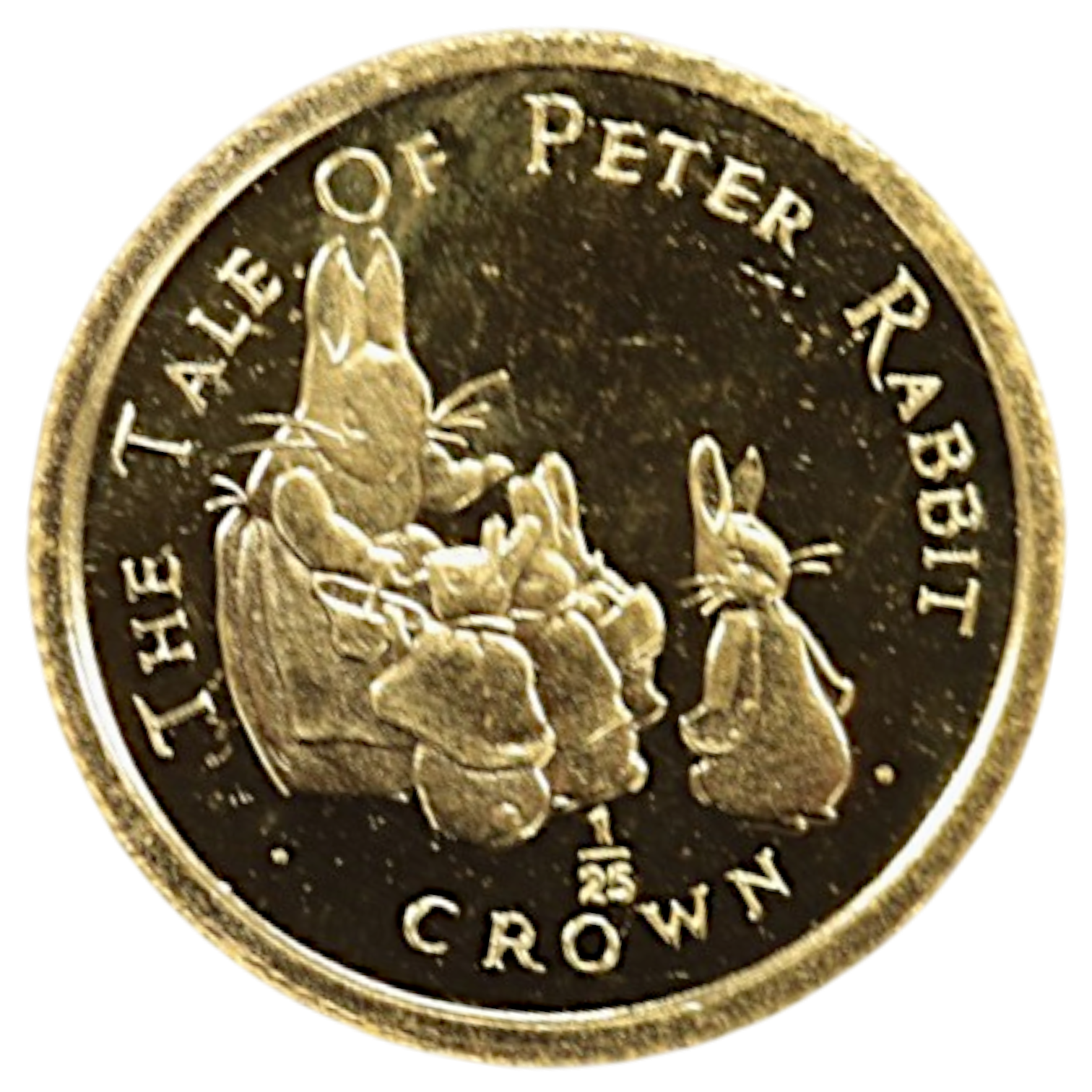 ジブラルタル 1/25クラウン金貨 1994年 ポブジョイ鋳 ピーターラビットと母と妹たち