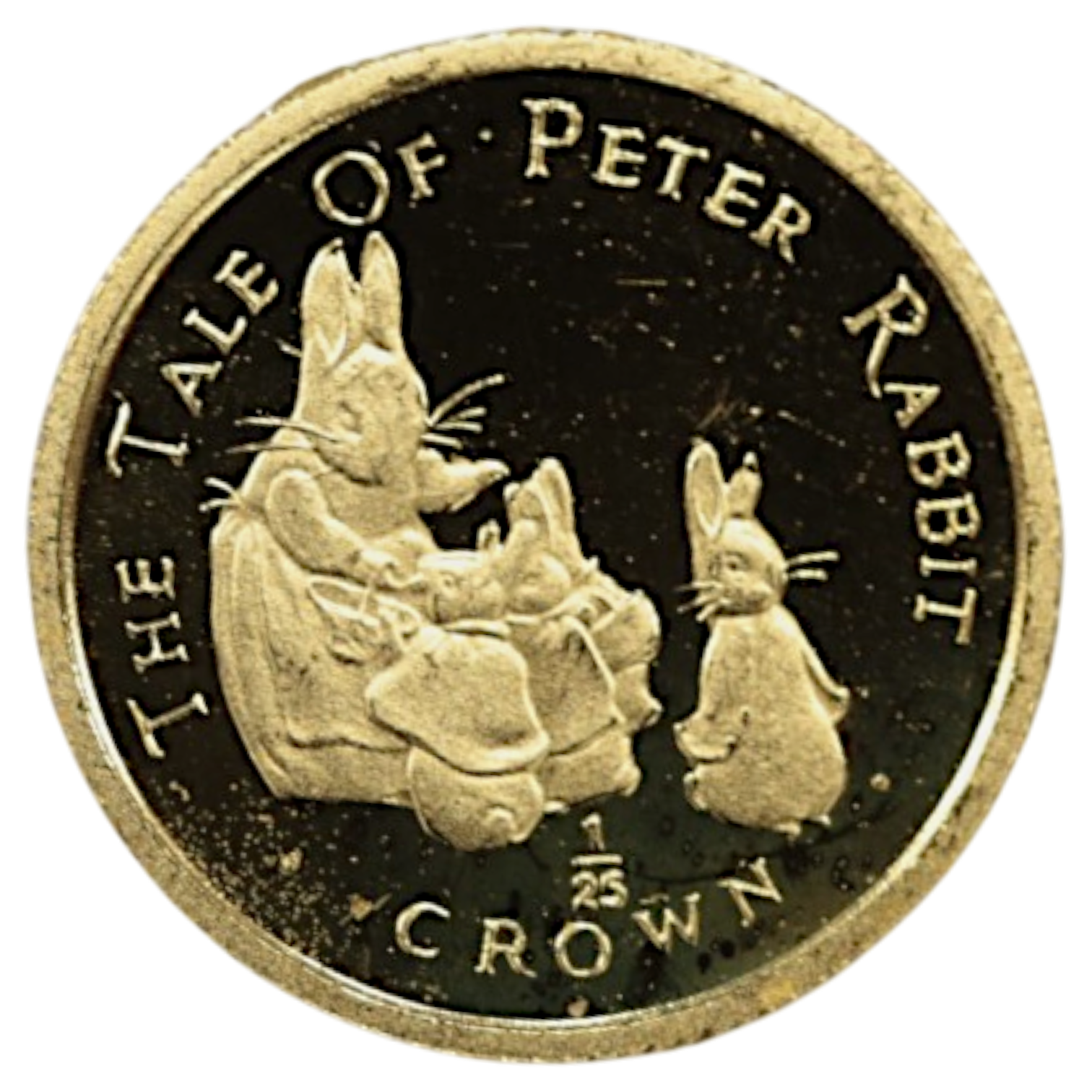 ジブラルタル 1/25クラウン金貨 1994年 ポブジョイ鋳 ピーターラビットと母と妹たち