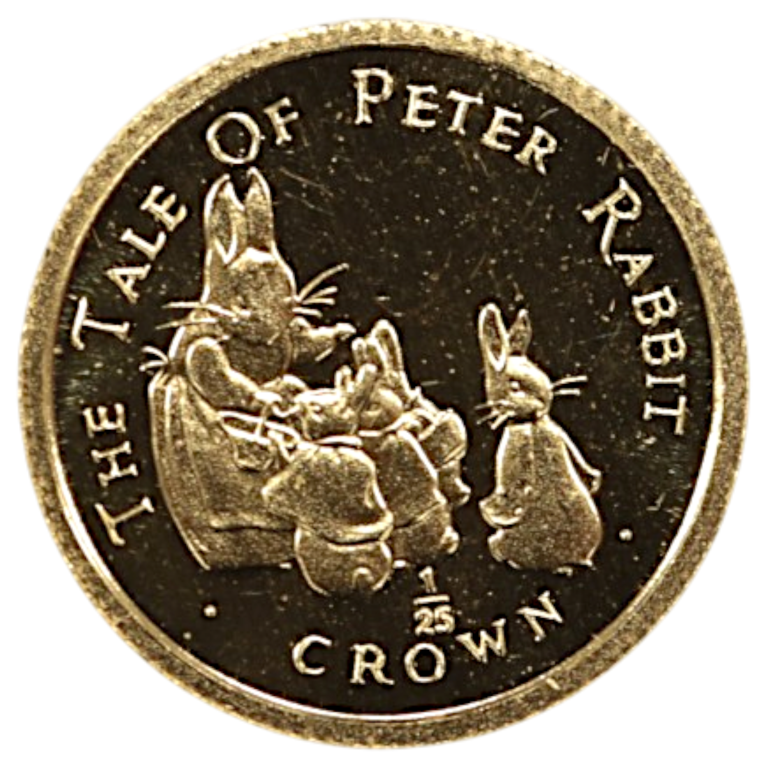 ジブラルタル 1/25クラウン金貨 1994年 ポブジョイ鋳 ピーターラビットと母と妹たち