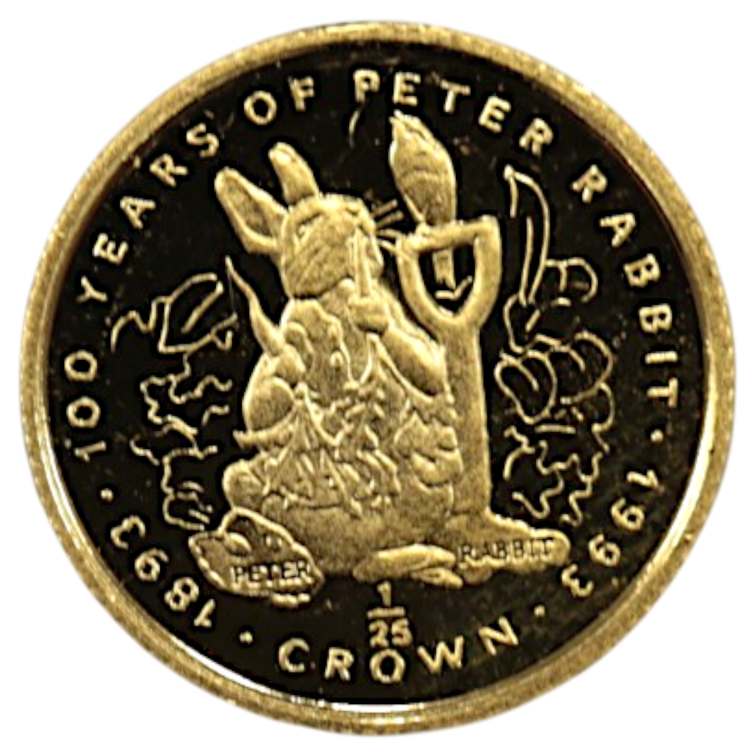 ジブラルタル 1/25クラウン金貨 1993年 ポブジョイ鋳 ピーターラビット