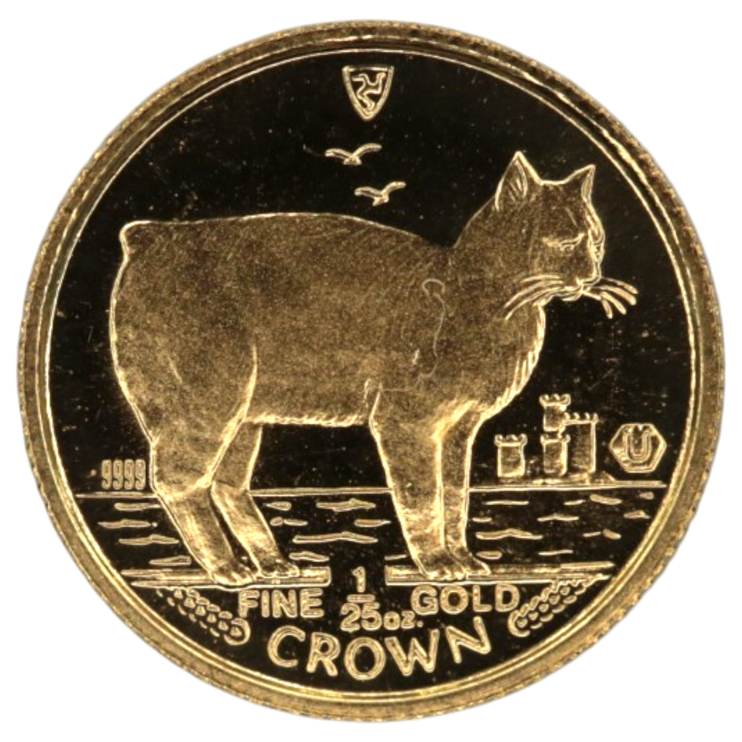 マン島 1/25クラウン金貨 1988年 ポブジョイ鋳 マンクス 初年号