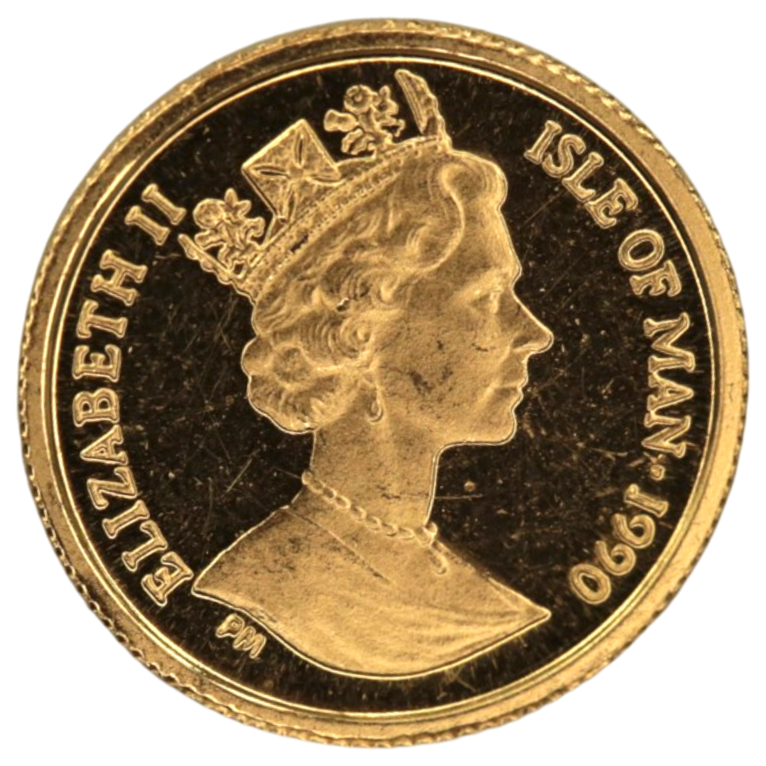 マン島 1/25クラウン金貨 1990年 ポブジョイ鋳 ニューヨークアレイ