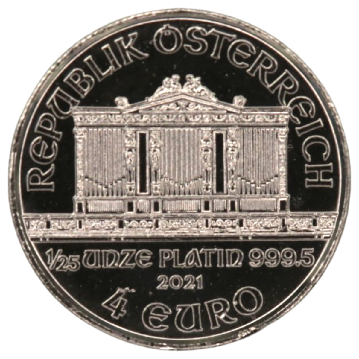 オーストリア 4ユーロプラチナ貨 2021年 ウィーン鋳 フィルハーモニー