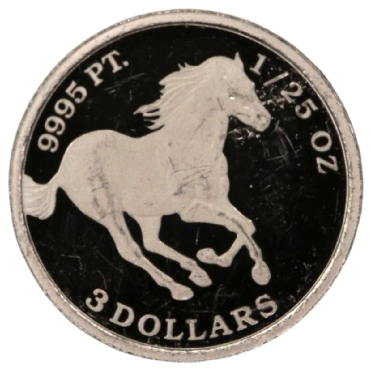 ツバル 3ドルプラチナ貨 2016年 パース鋳 ホース