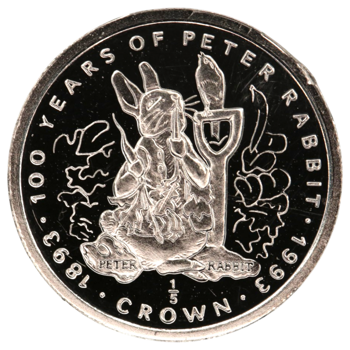 ジブラルタル 1/5クラウンプラチナ貨 1993年 ポブジョイ鋳 ピーターラビット