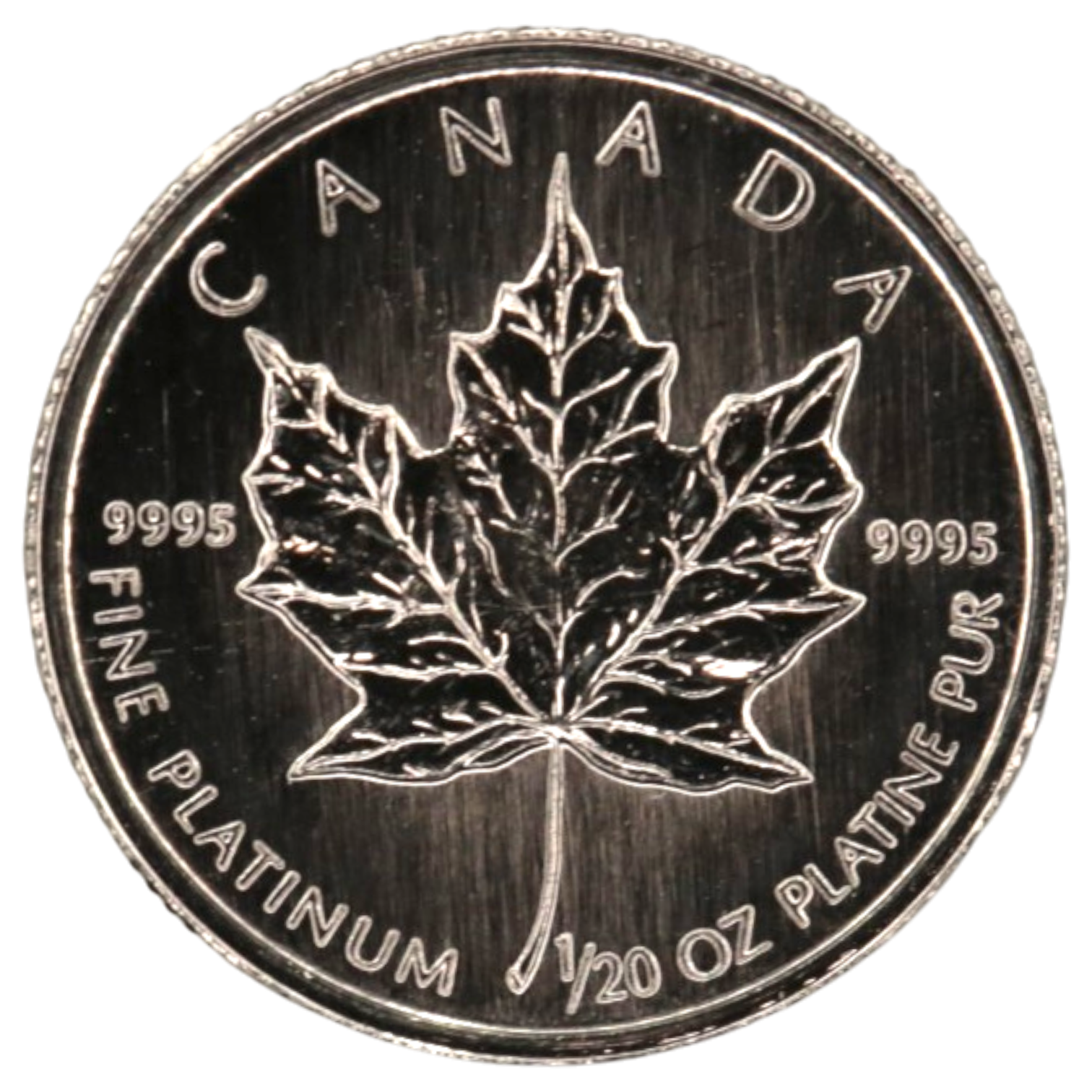 カナダ 1ドルプラチナ貨 1993年 オタワ鋳 メイプルリーフ エリザベス2世