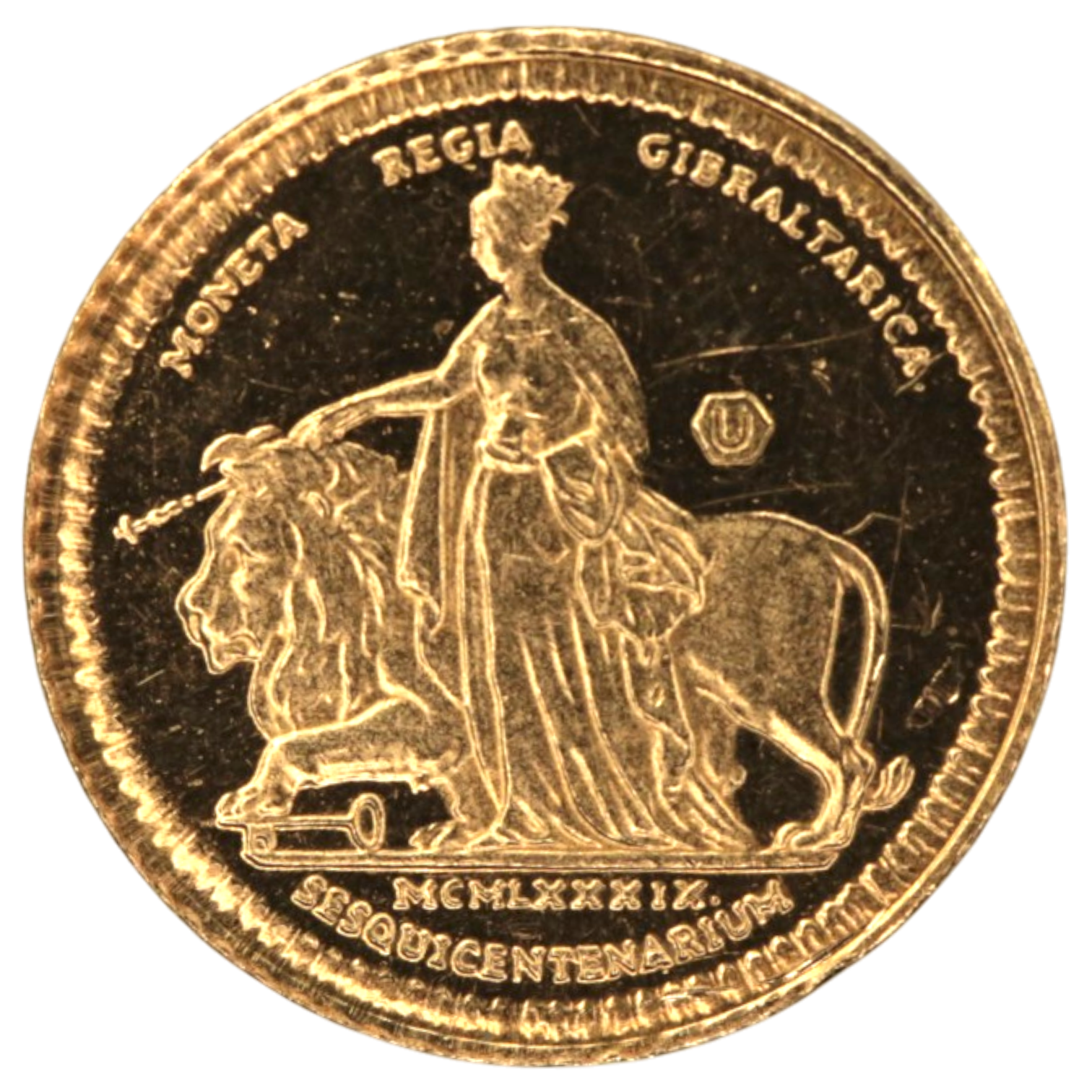 ジブラルタル ソブリン金貨 1989年 ポブジョイ鋳 ウナとライオン