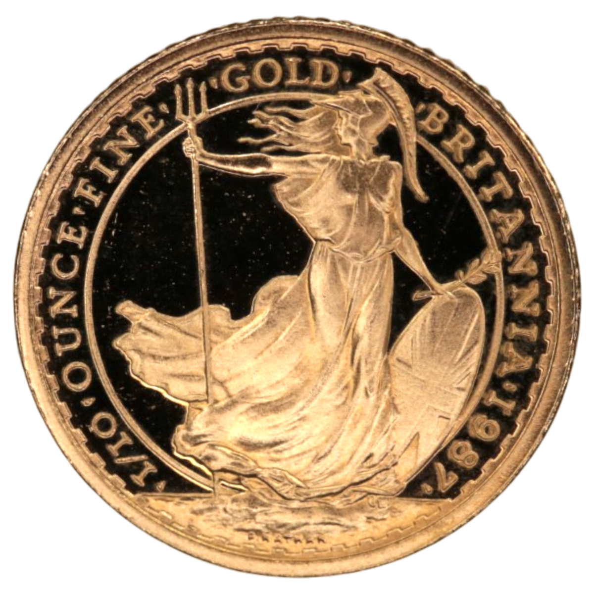 イギリス 10ポンド金貨 1987年 ロンドン鋳 ブリタニア エリザベス2世