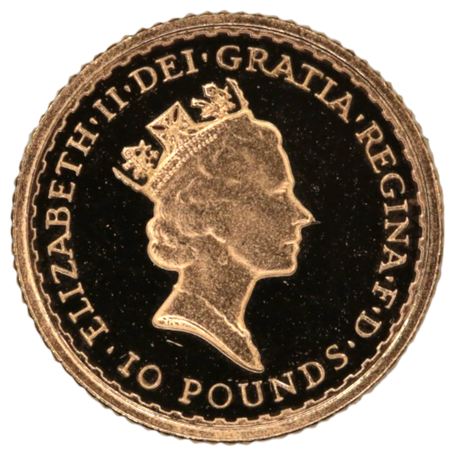 イギリス 10ポンド金貨 1987年 ロンドン鋳 ブリタニア エリザベス2世