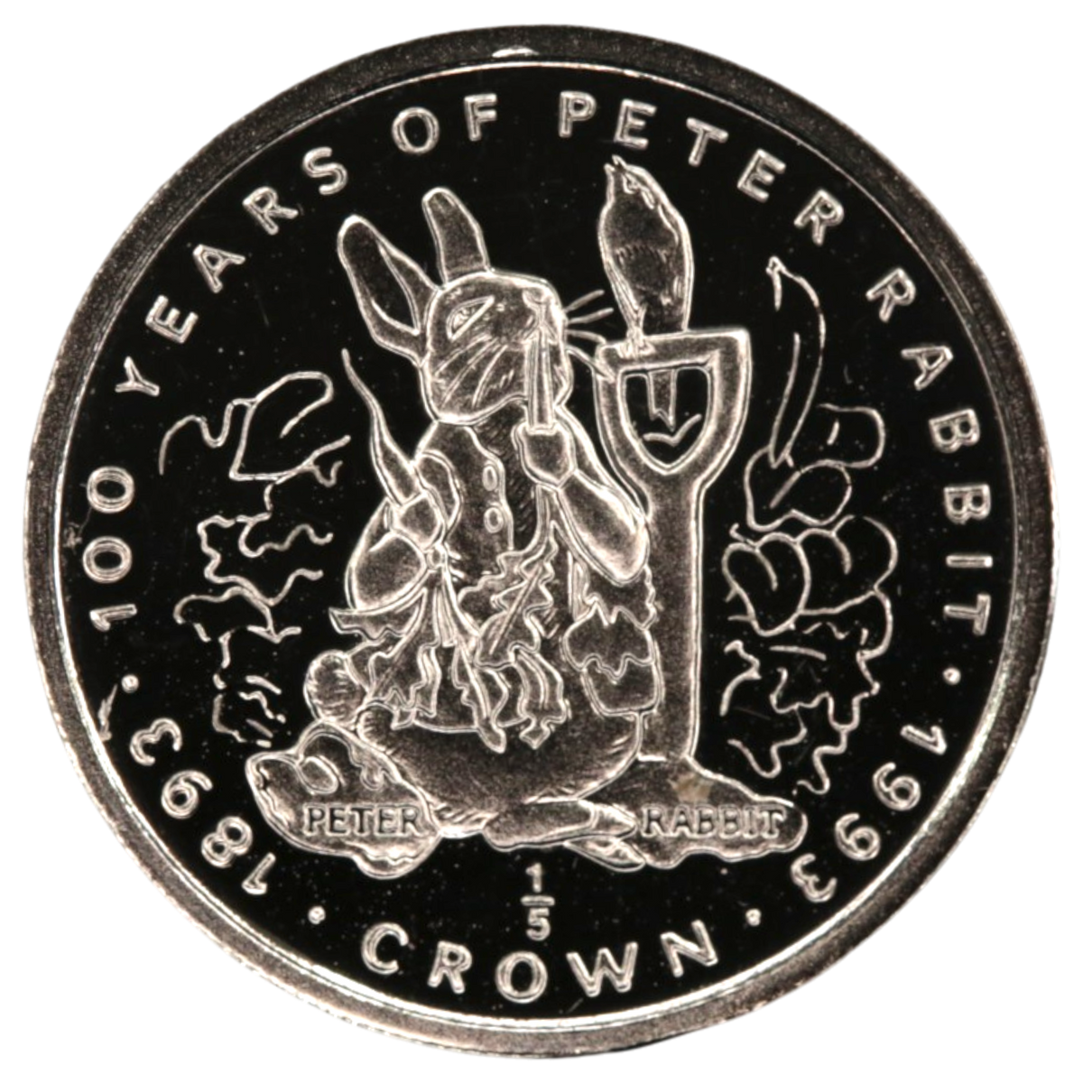 ジブラルタル 1/5クラウンプラチナ貨 1993年 ポブジョイ鋳 ピーターラビット