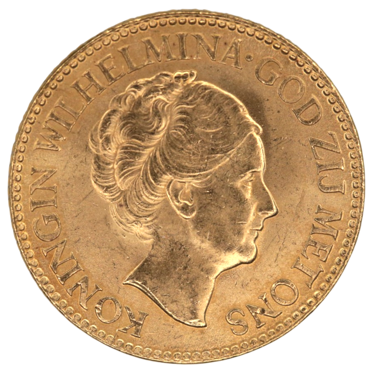 オランダ 10ドル金貨 1927年 ウィルヘルミナ