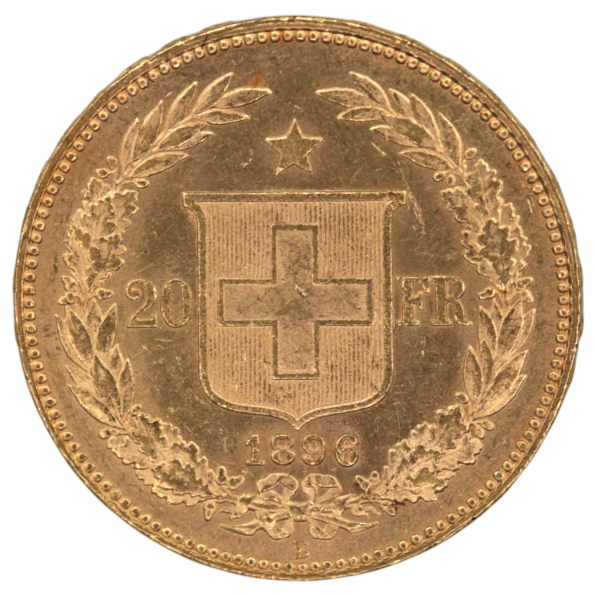 スイス 20フラン金貨 1896年