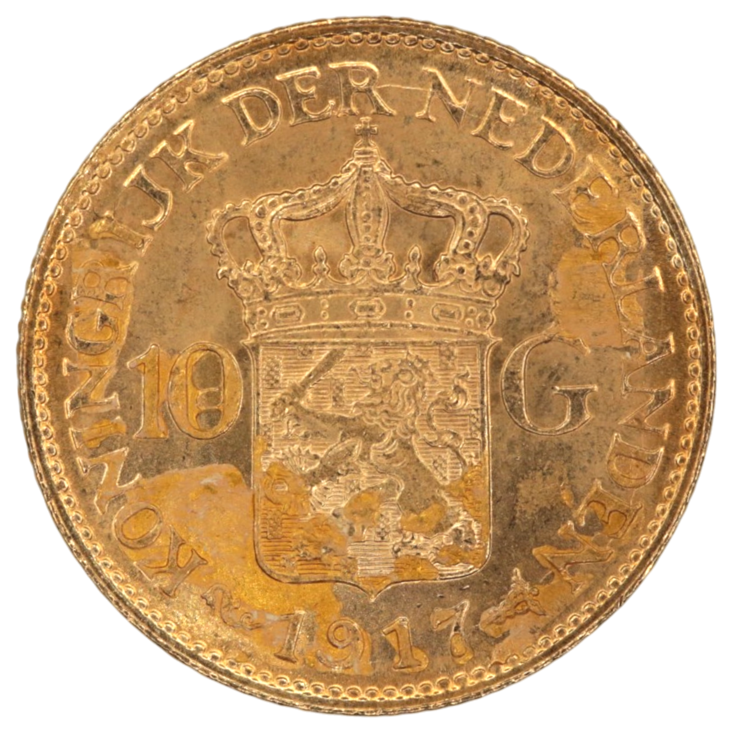 オランダ 10グルデン金貨 1917年 ウィルヘルミナ