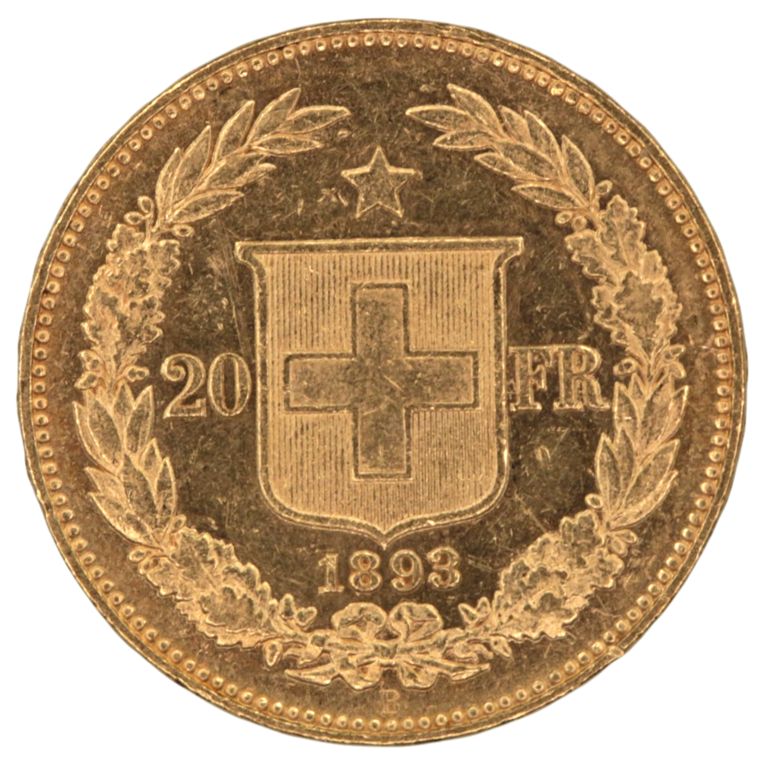 スイス 20フラン金貨 1893年