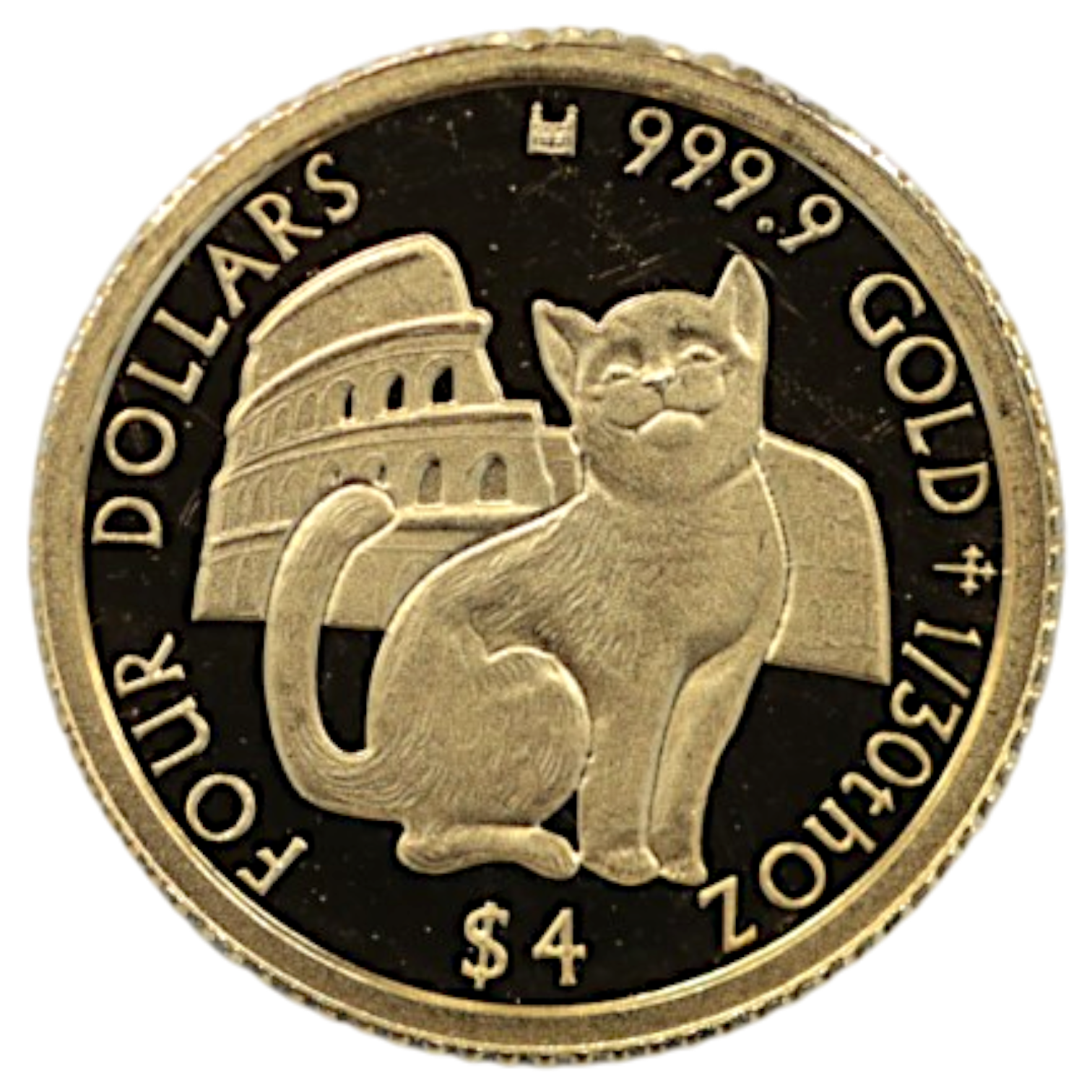 クック島 4ドル金貨 2016年 猫 エリザベス2世