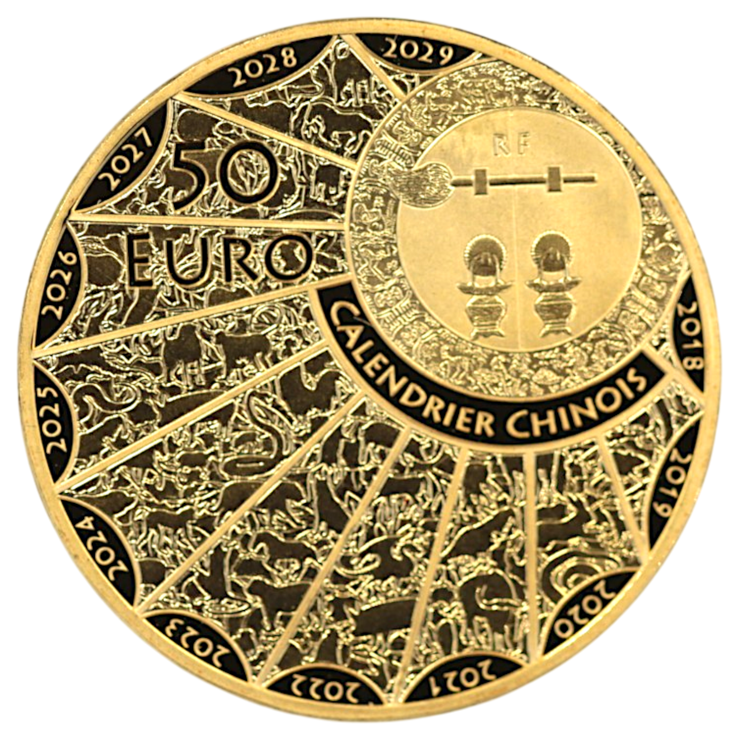 フランス 50ユーロ金貨 2018年 干支 戌