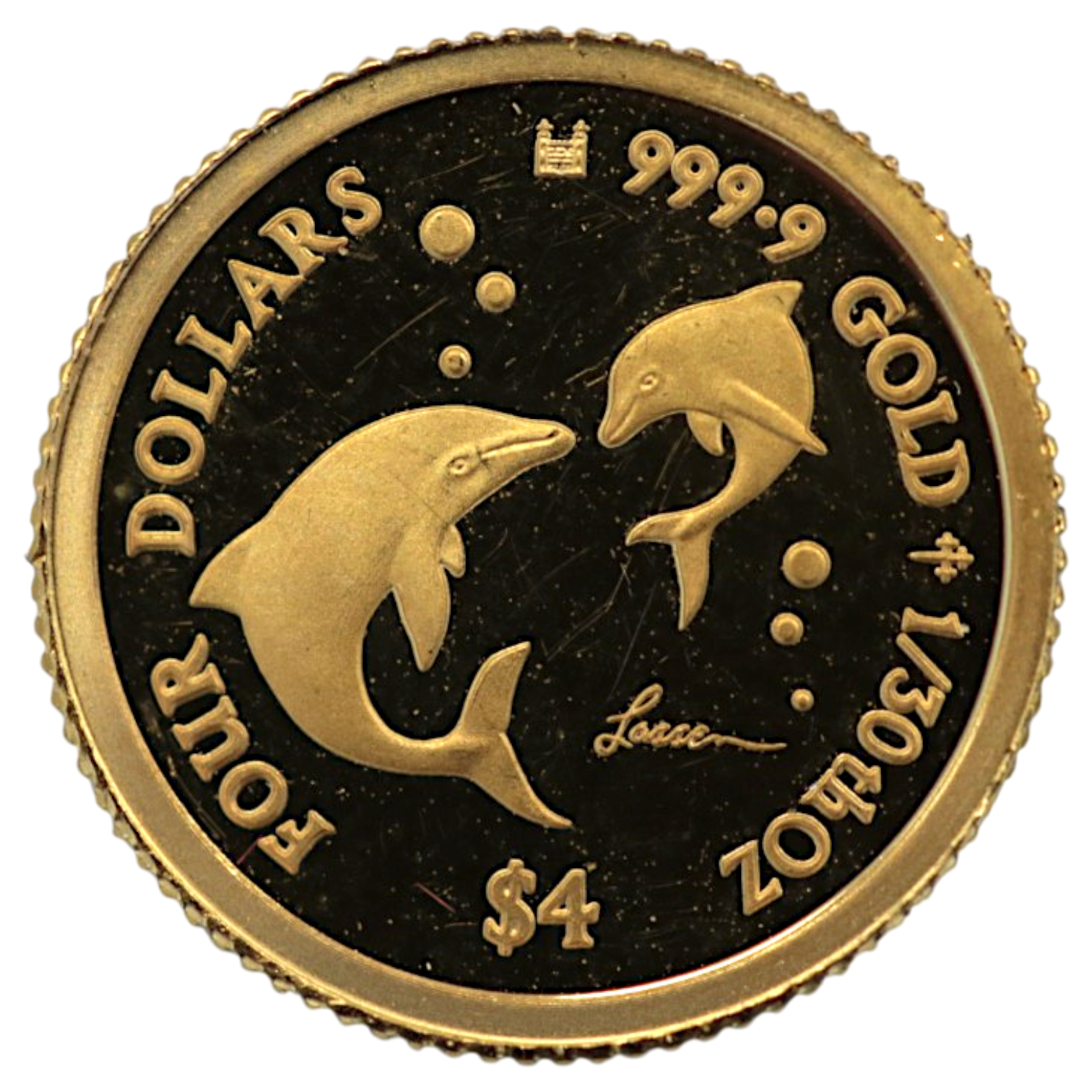 クック島 4ドル金貨 2019年 イルカ エリザベス2世