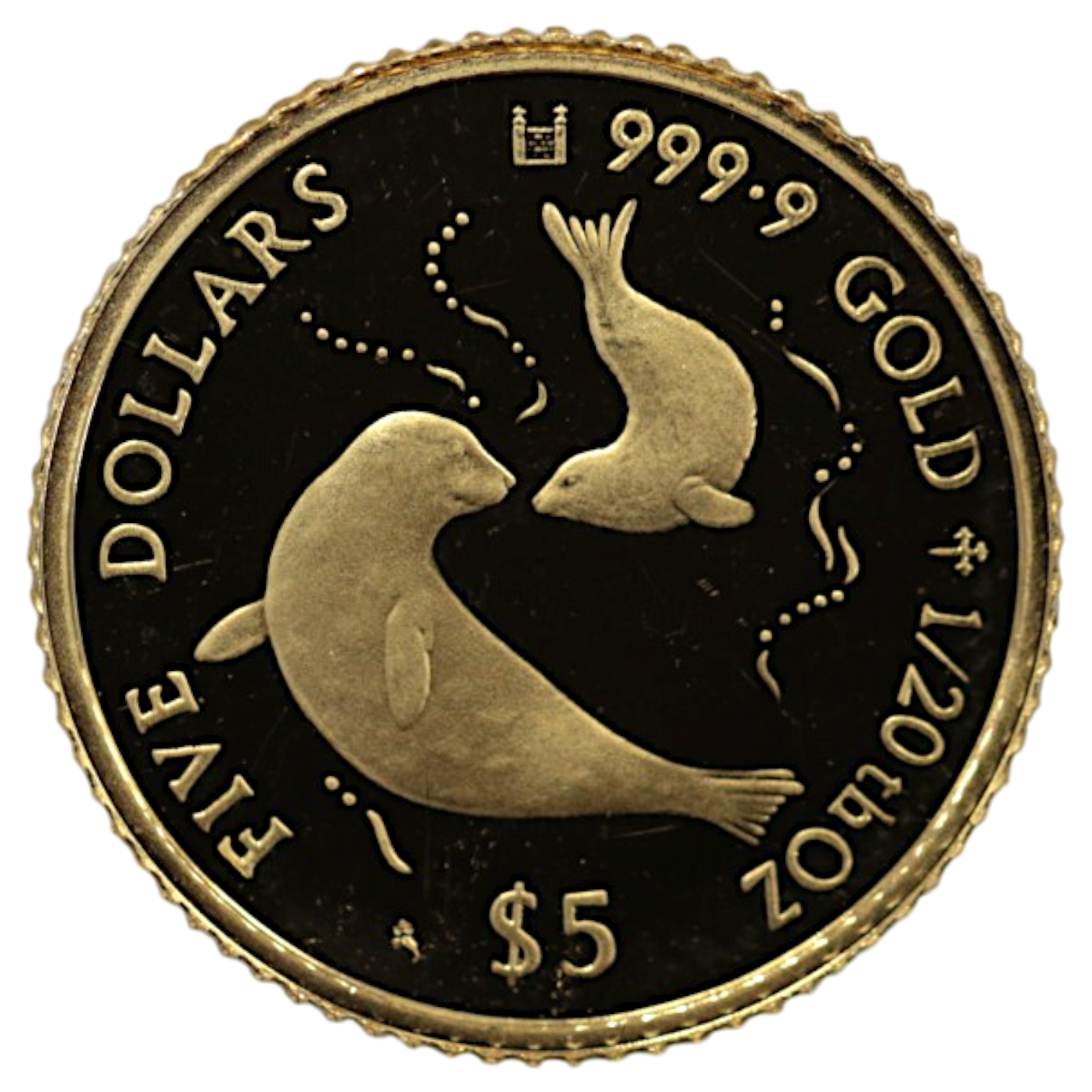 クック島 5ドル金貨 1997年 アザラシ エリザベス2世
