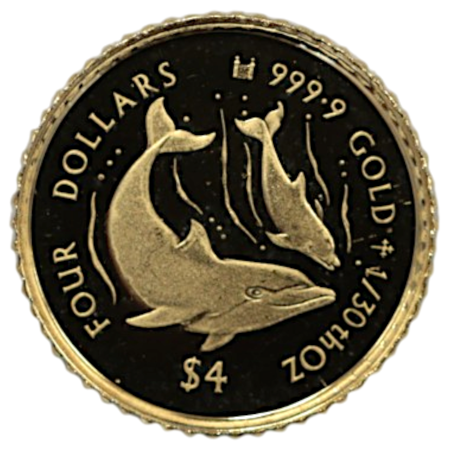 クック島 4ドル金貨 1995年 イルカ エリザベス2世