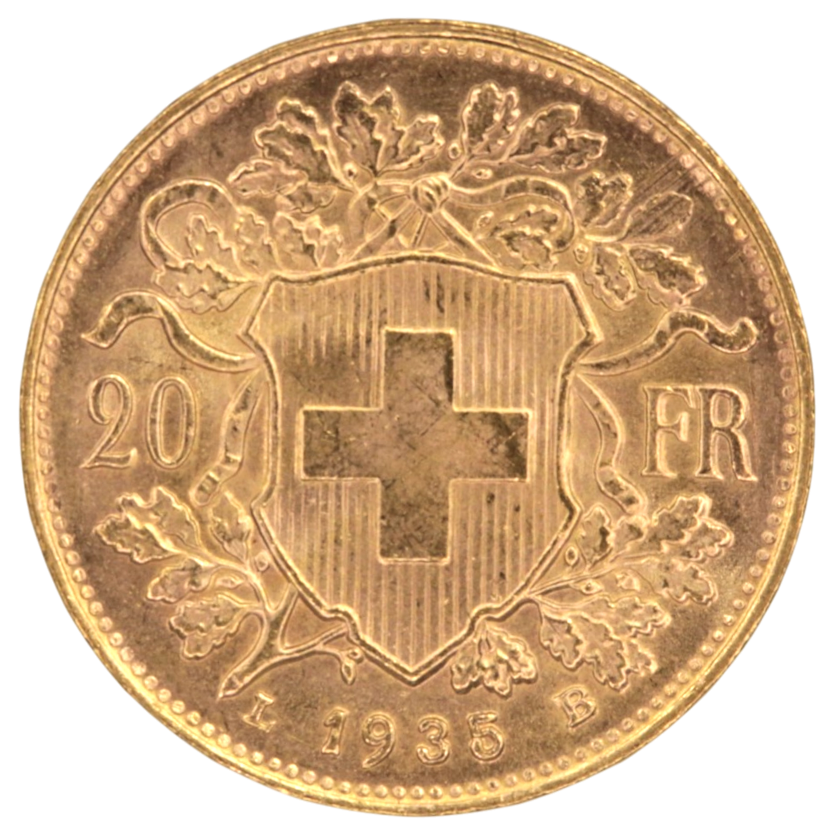 スイス 20フラン金貨 1935年
