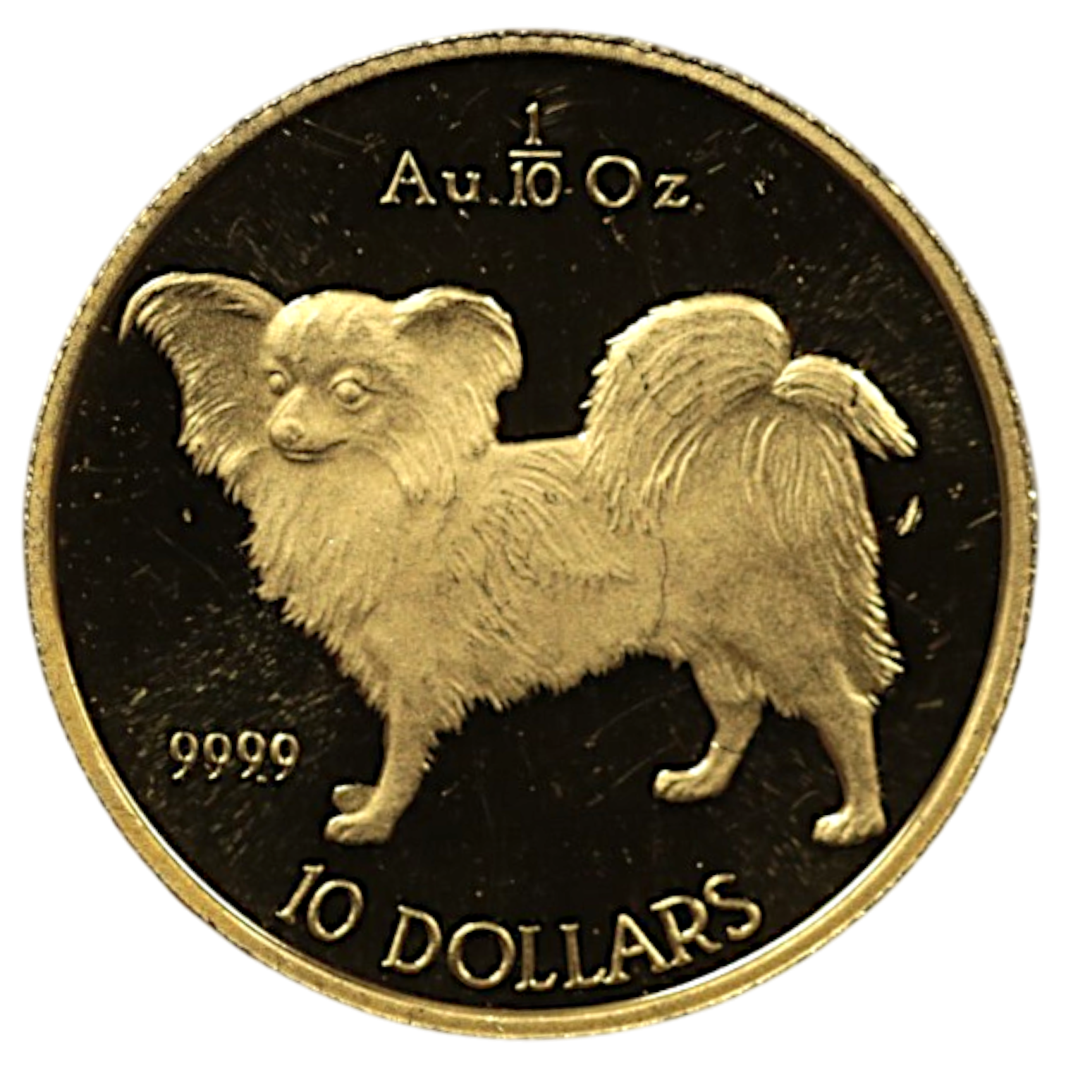 クック島 10ドル金貨 1992年 犬 エリザベス2世