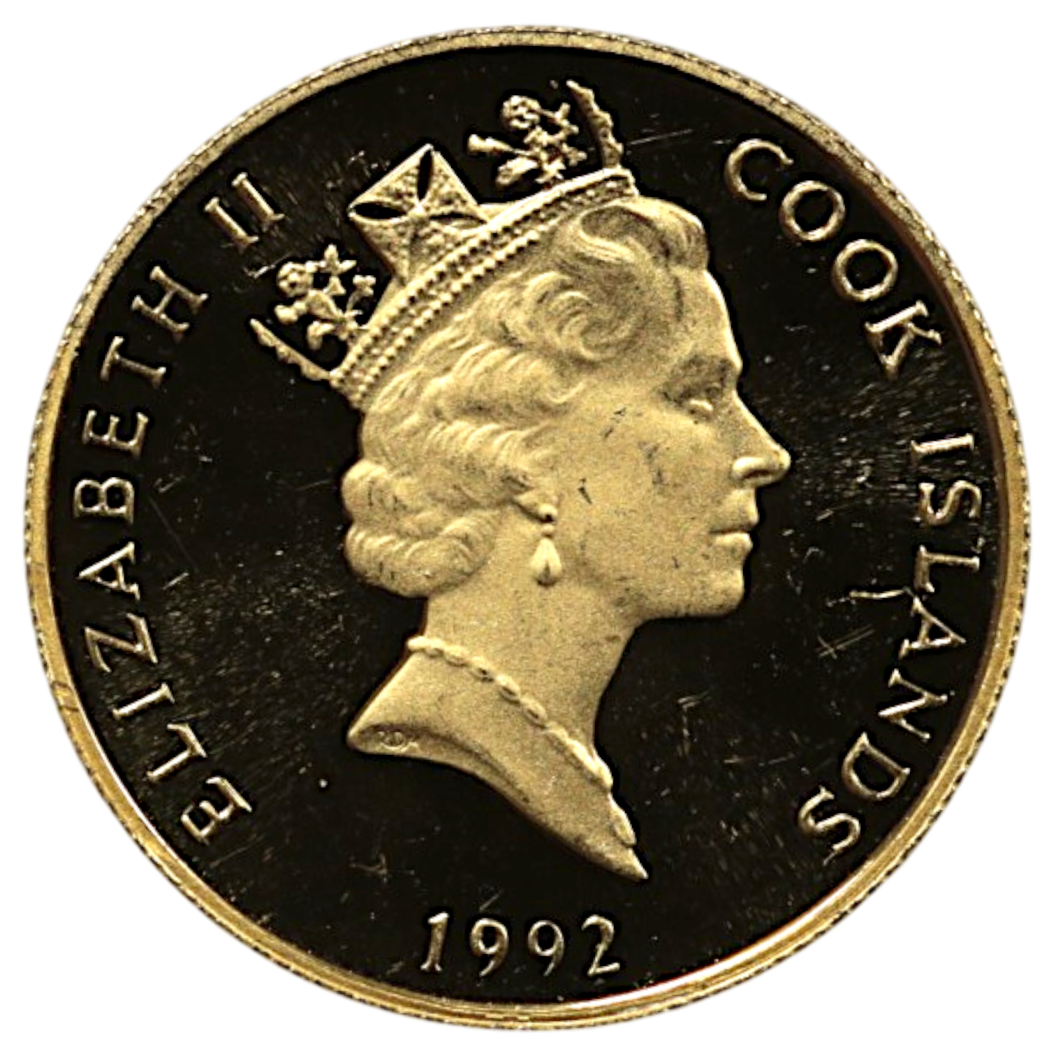クック島 10ドル金貨 1992年 犬 エリザベス2世
