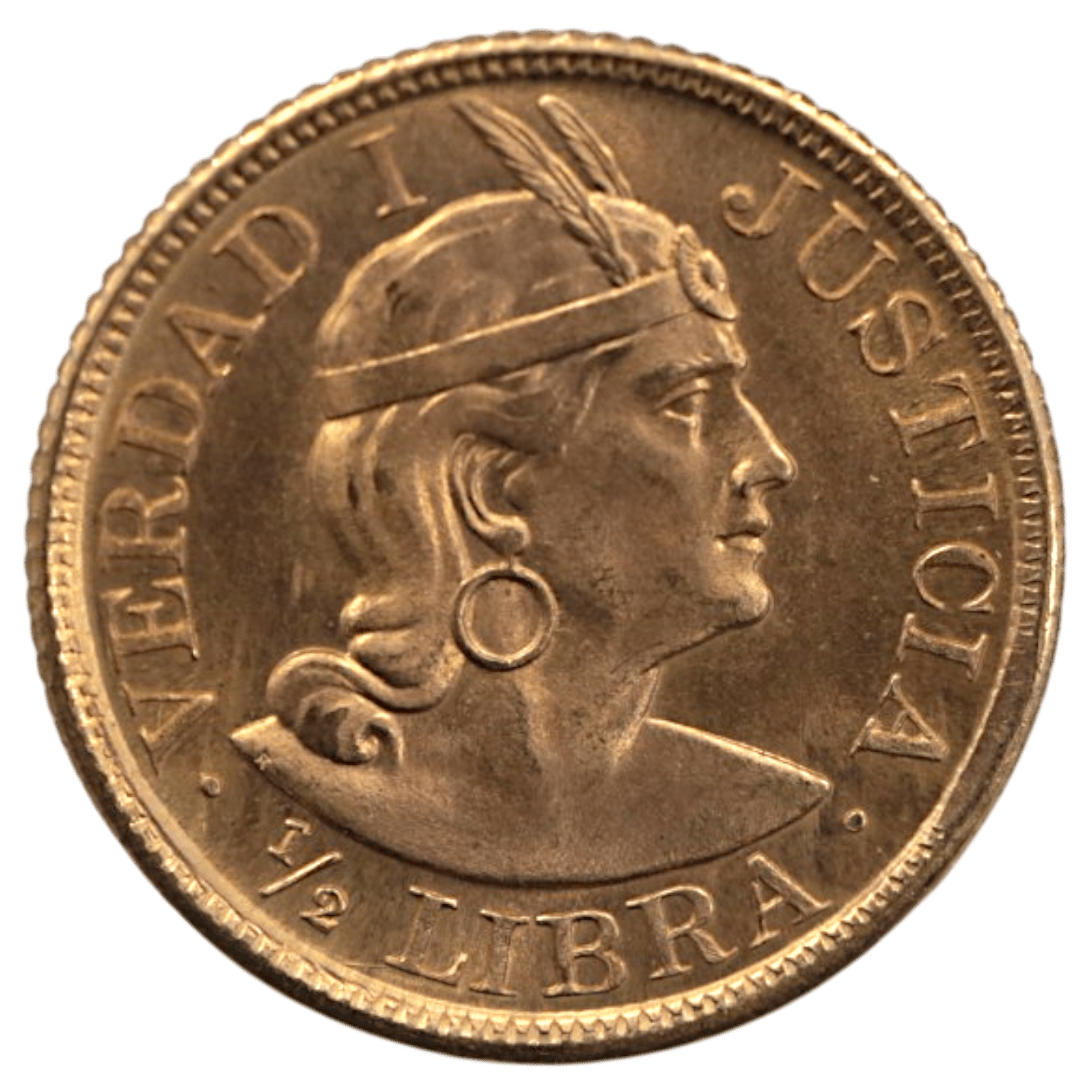 ペルー 1/2リブラ金貨 1965年 リマ鋳 インディアン 中特年 - NJ BUYER'S MARKETPLACE
