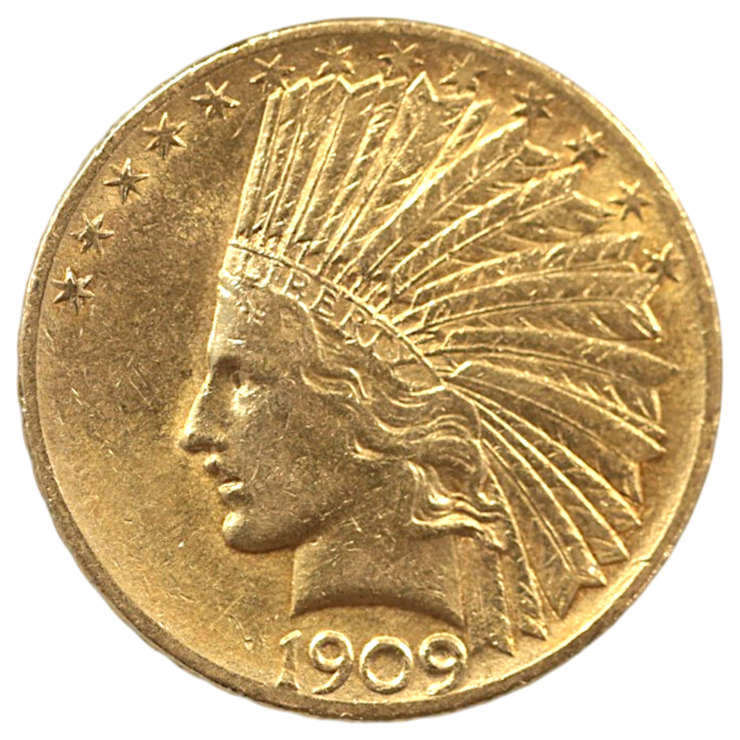 アメリカ 10ドル金貨 1909年 サンフランシスコ鋳 インディアン