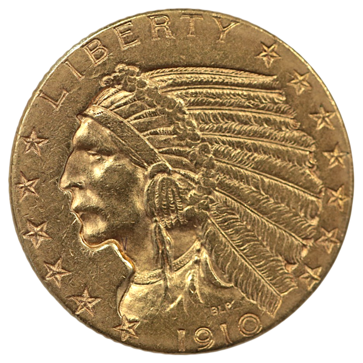 アメリカ 5ドル金貨 1910年 デンバー鋳 インディアン