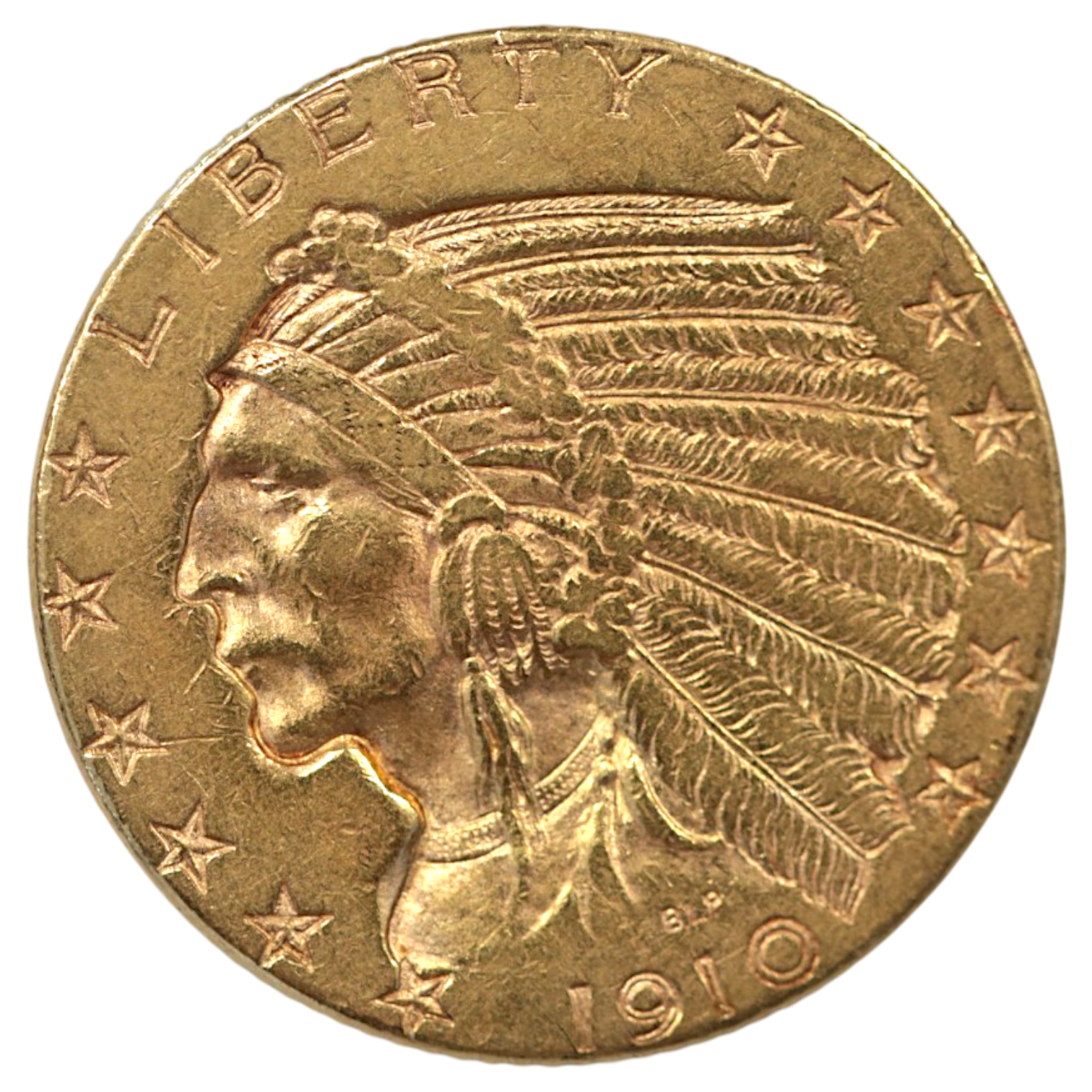 アメリカ 5ドル金貨 1910年 デンバー鋳 インディアン