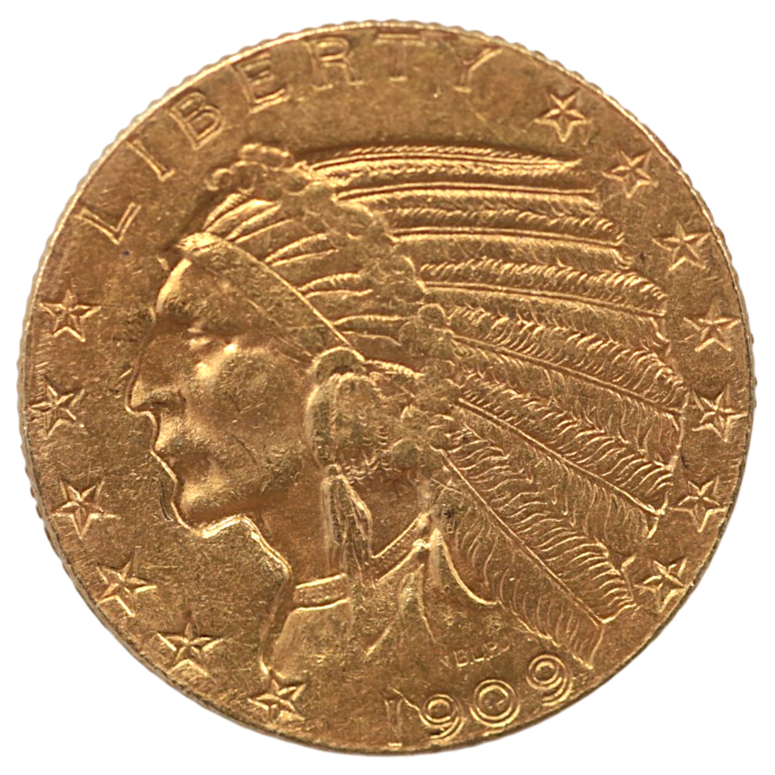 アメリカ 5ドル金貨 1909年 デンバー鋳 インディアン