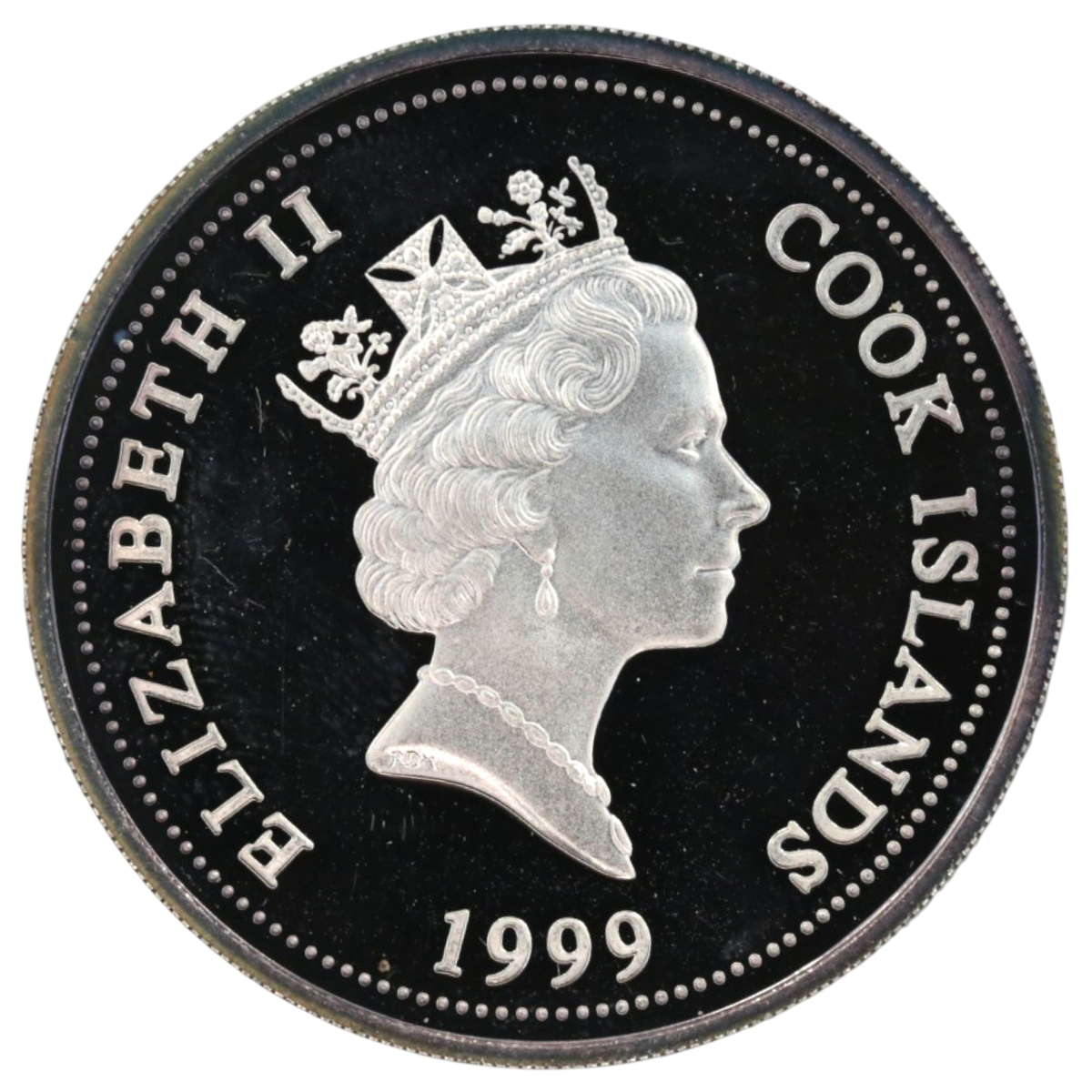 クック島 1ドル銀貨 1999年 クモヒトデ