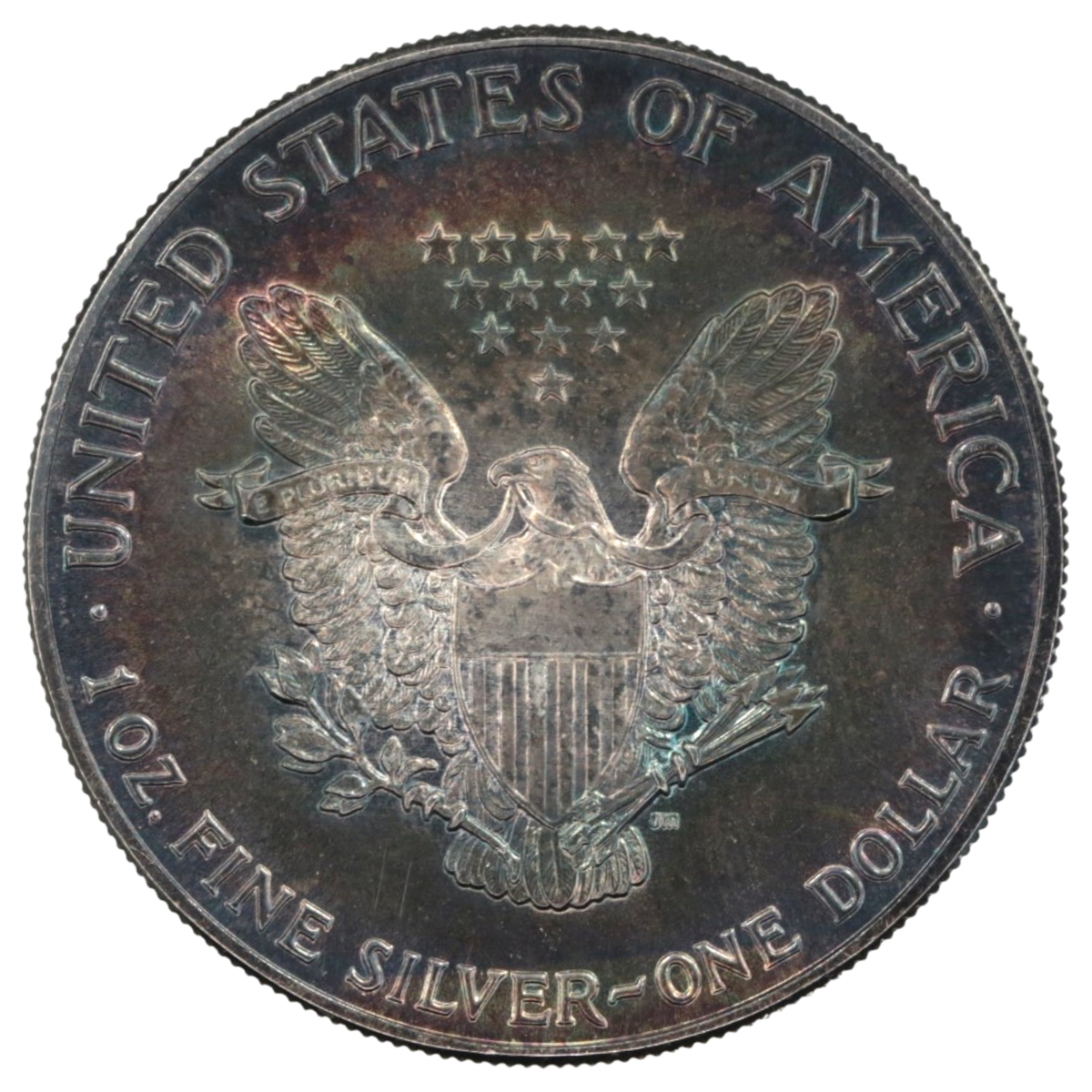 アメリカ 1ドル銀貨 1987年 リバティ イーグル レインボートーン