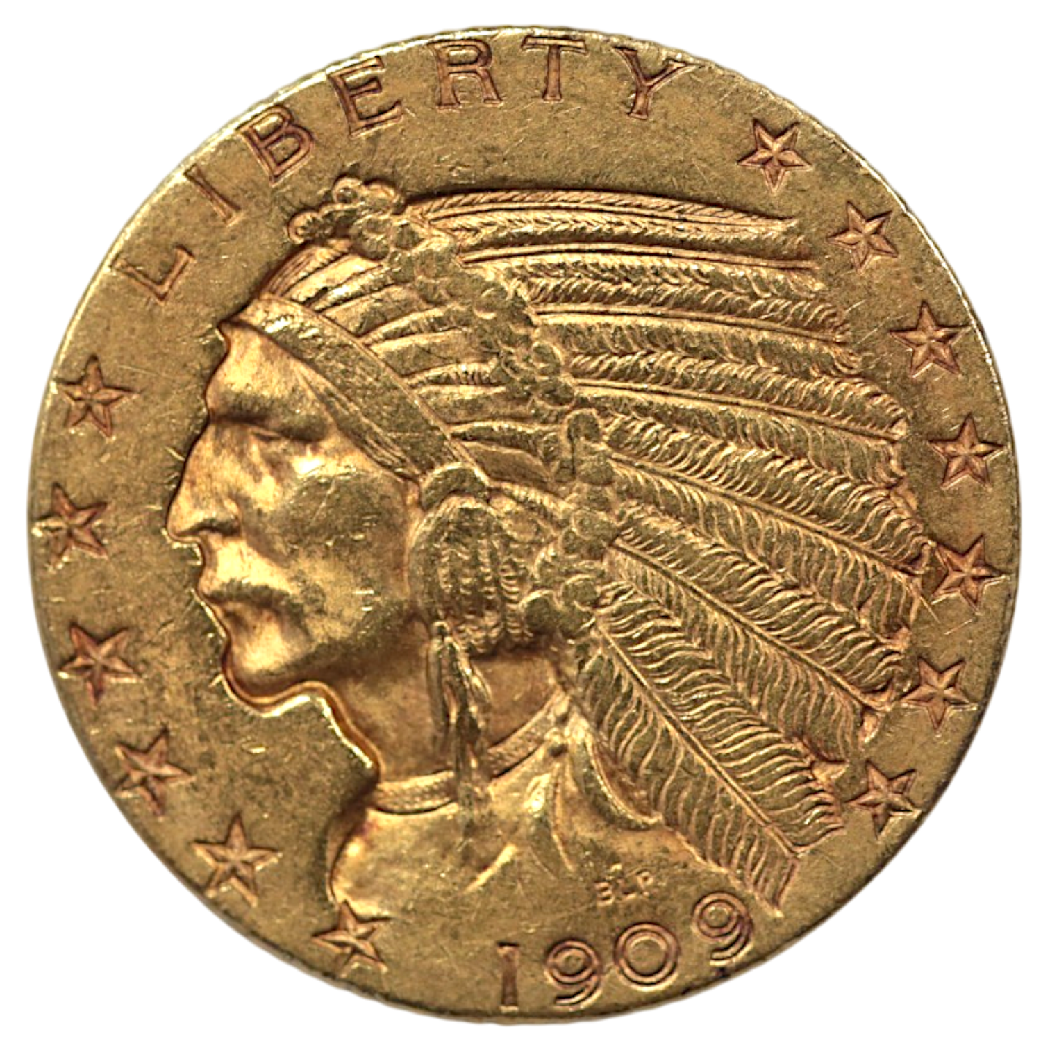 アメリカ 5ドル金貨 1909年 サンフランシスコ鋳 インディアン