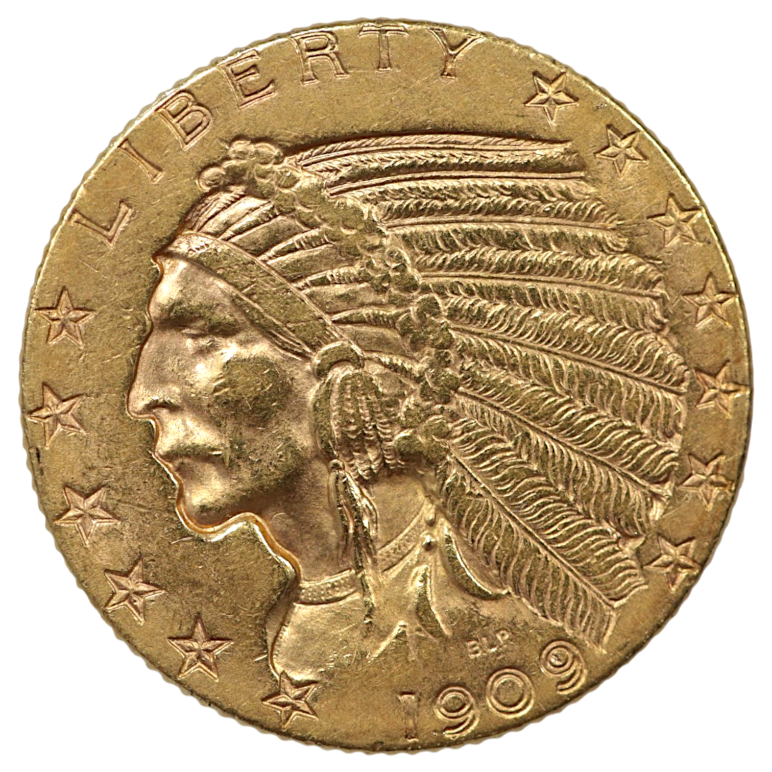 アメリカ 5ドル金貨 1909年 フィラデルフィア鋳 インディアン