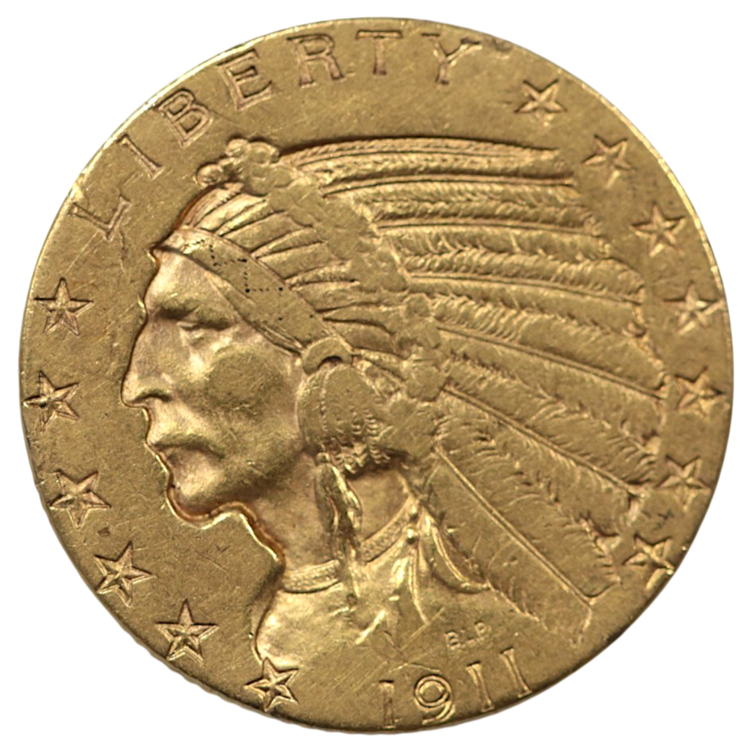 アメリカ 5ドル金貨 1911年 サンフランシスコ鋳 インディアン