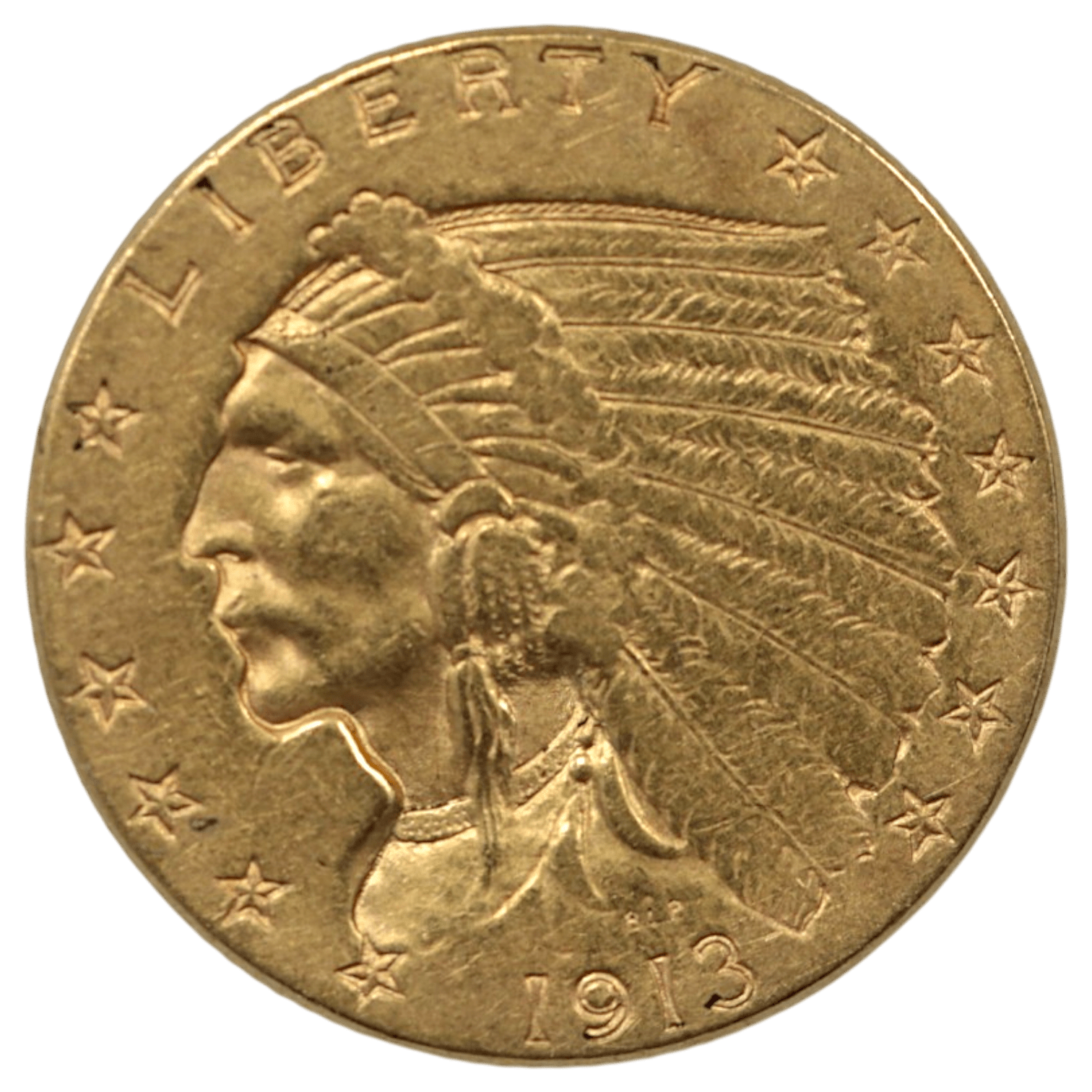 アメリカ 2.5ドル金貨 1913年 サンフランシスコ鋳 インディアン