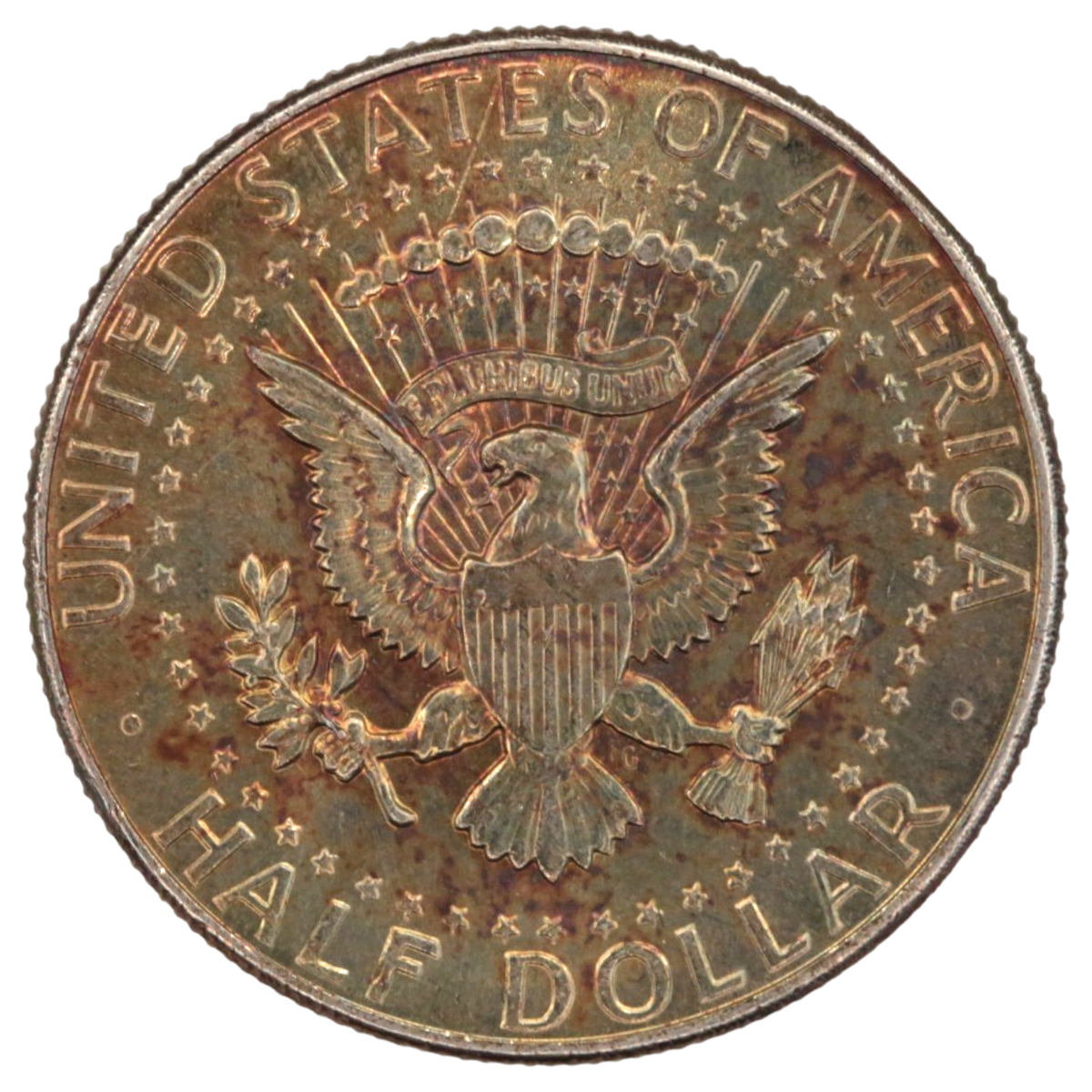 アメリカ 1/2ドル銀貨＆ダイム銀貨 2枚セット ケネディ ルーズベルト レインボートーン