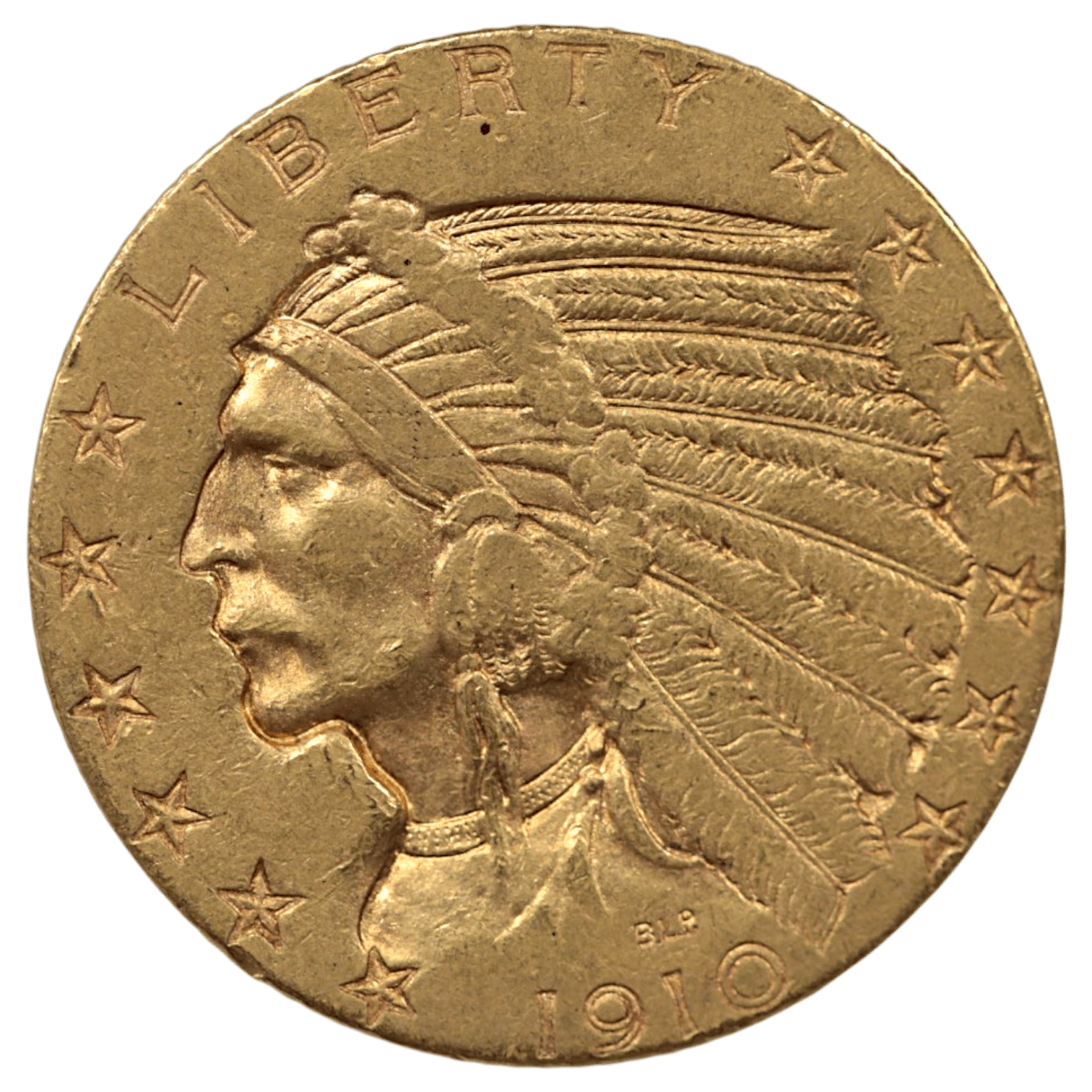アメリカ 5ドル金貨 1910年 フィラデルフィア鋳 インディアン